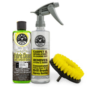 Chemical Guys Foaming Citrus Fabric Clean & Drill Brush Kit - High-Foaming Stain & Odor Remover for Car Carpets, Upholstery & Floor Mats - Deep Cleans & Deodorizes, Citrus Scent - 16 fl oz
