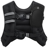 ZELUS Weighted Vest, 6lb/8lb/12lb/16lb/20lb/25lb/30lb Weight Vest with Reflective Stripe for Workout, Strength Training, Running, Fitness, Muscle Building, Weight Loss, Weightlifting (20 lb, Black)