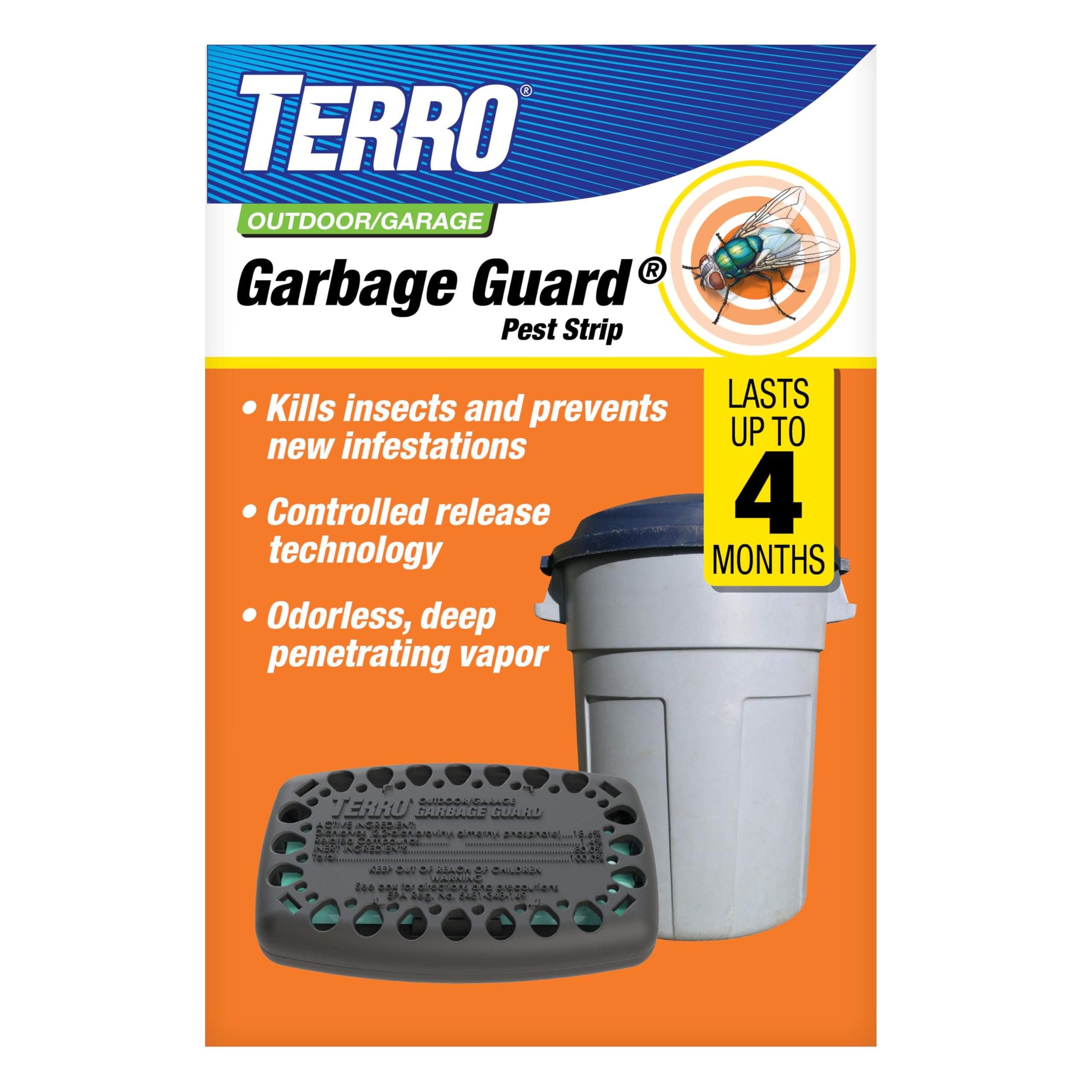 Terro T800 Garbage Guard Trash Can Insect Killer - Kills Flies, Roach, Maggots, Beetles, and Insects in Outdoor Garbage Can