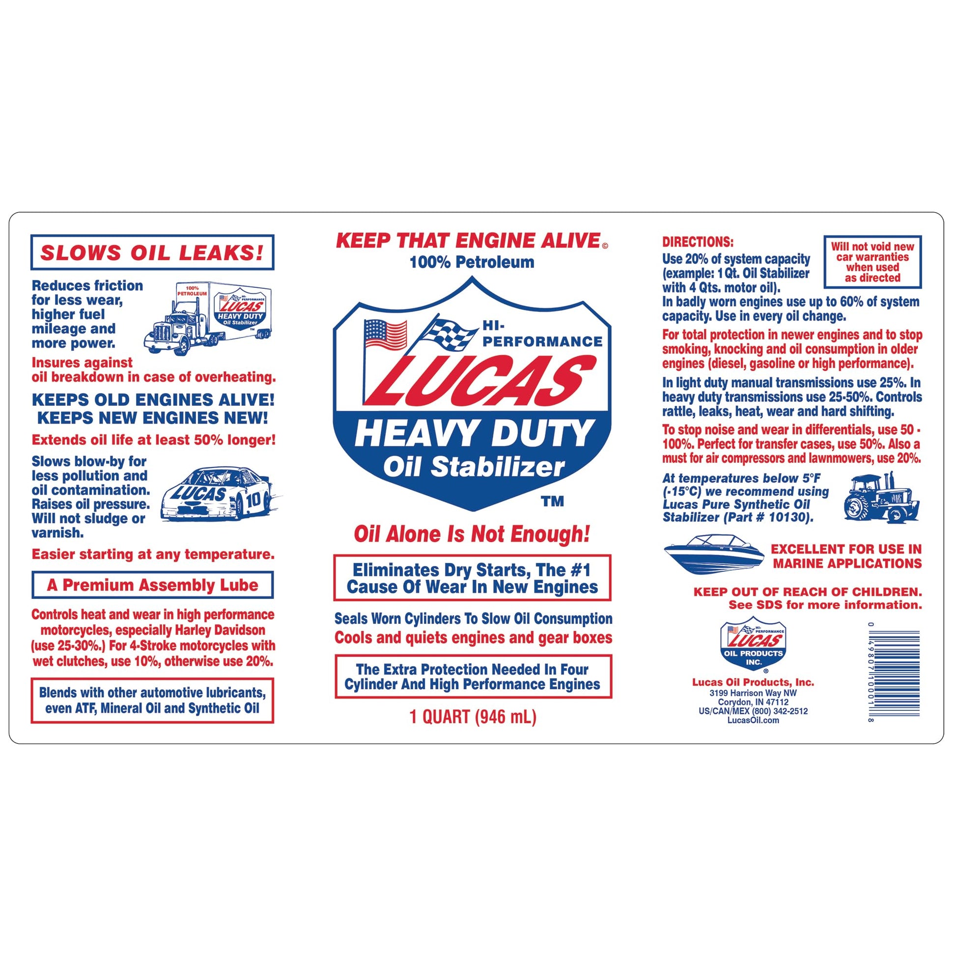 Lucas Oil 10001 Heavy Duty Oil Stabilizer - 1 Quart