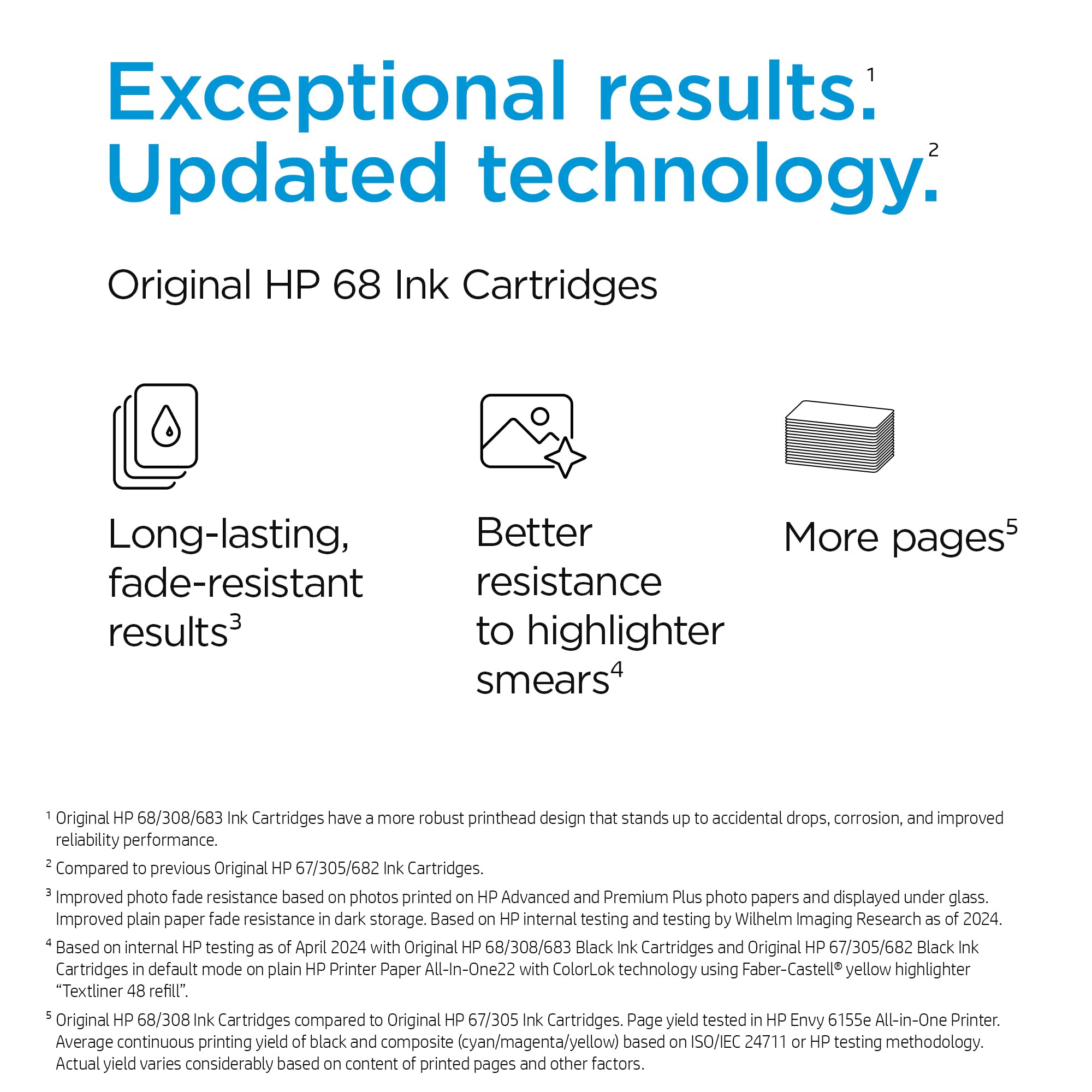 HP 68 Black Ink Cartridge | Works Envy 6100e, 6500e Series | Eligible for Instant Ink | 7FP21TN