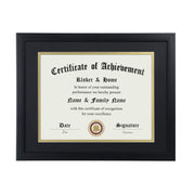ELSKER&HOME 8.5x11 Certificate Frame - Classic Black Color Frame - Displays Diploma 8.5x11 Inch with Mat - 11x14 Inch Without Mat - For Document/Photo(Double Mat - Matte Black with Gold Rim)