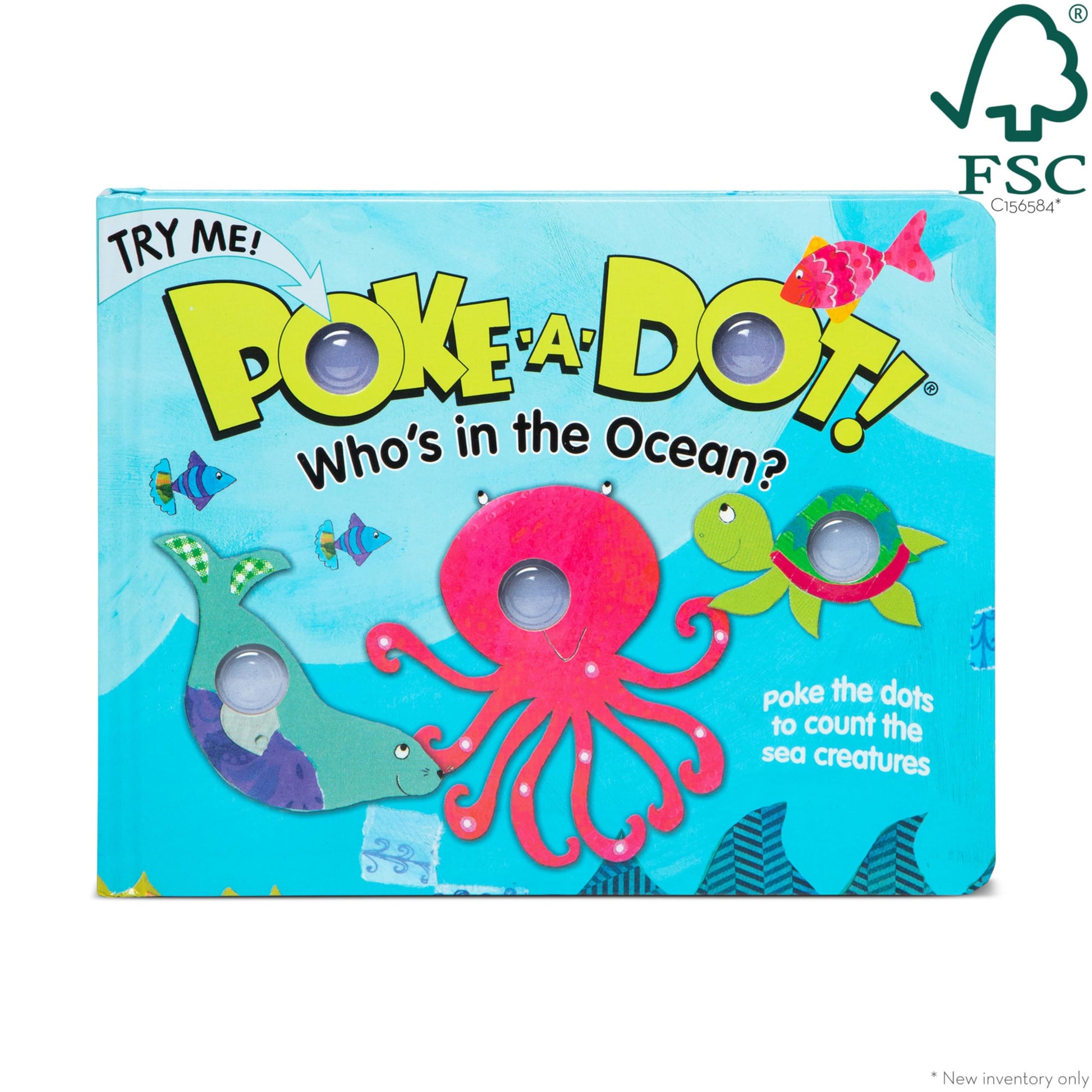 Melissa & Doug Poke-a-Dot! Who’s in the Ocean? Interactive Children's Board Book with Buttons to Pop, Educational Sensory Toy for Toddlers & Preschoolers Ages 3+ - FSC Certified