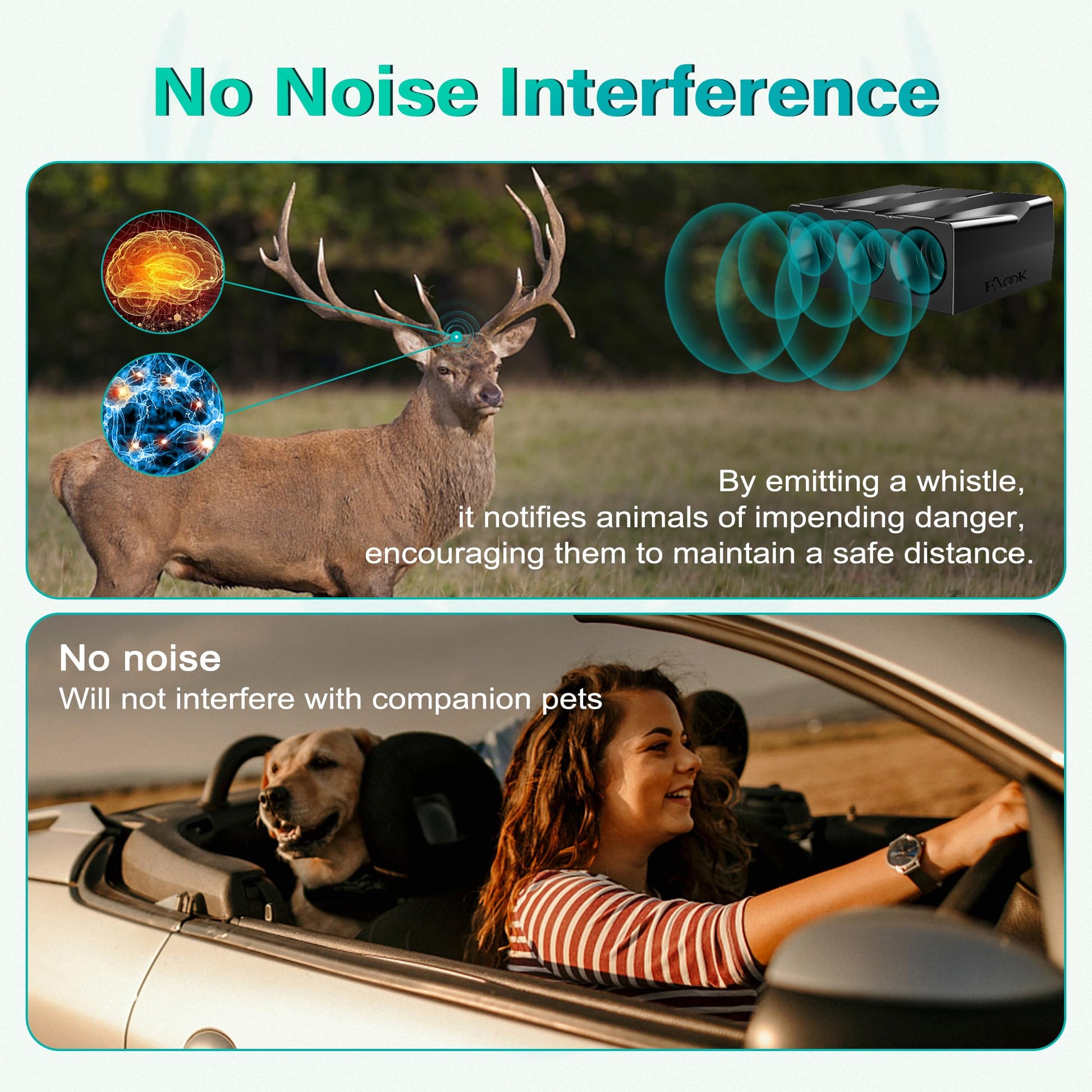 Elook Upgraded Deer Whistles for Car, Deer Horn for Car, Save Deer Whistle for Vehicles, Trunks, Motorcycle, Three-Horn, 4 Pack (Patented Product)