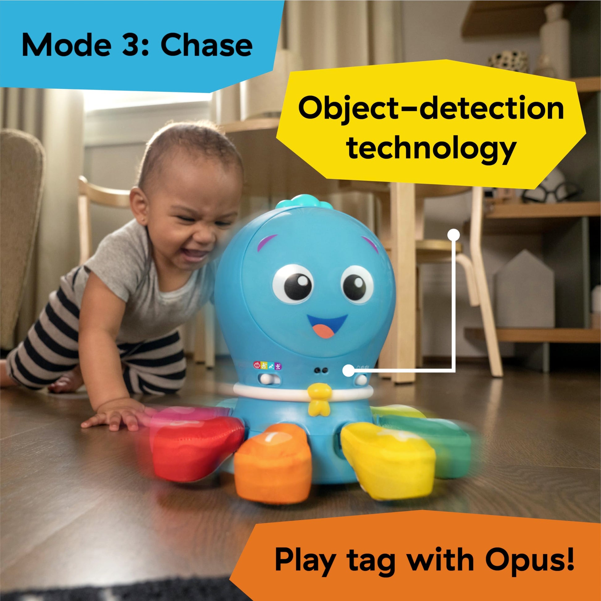 Baby Einstein Ocean Explorers Go Opus Go 4-in-1 Crawl & Chase Activity Learning Toy, Music and Lights, Ages 3 Months to 5 Years