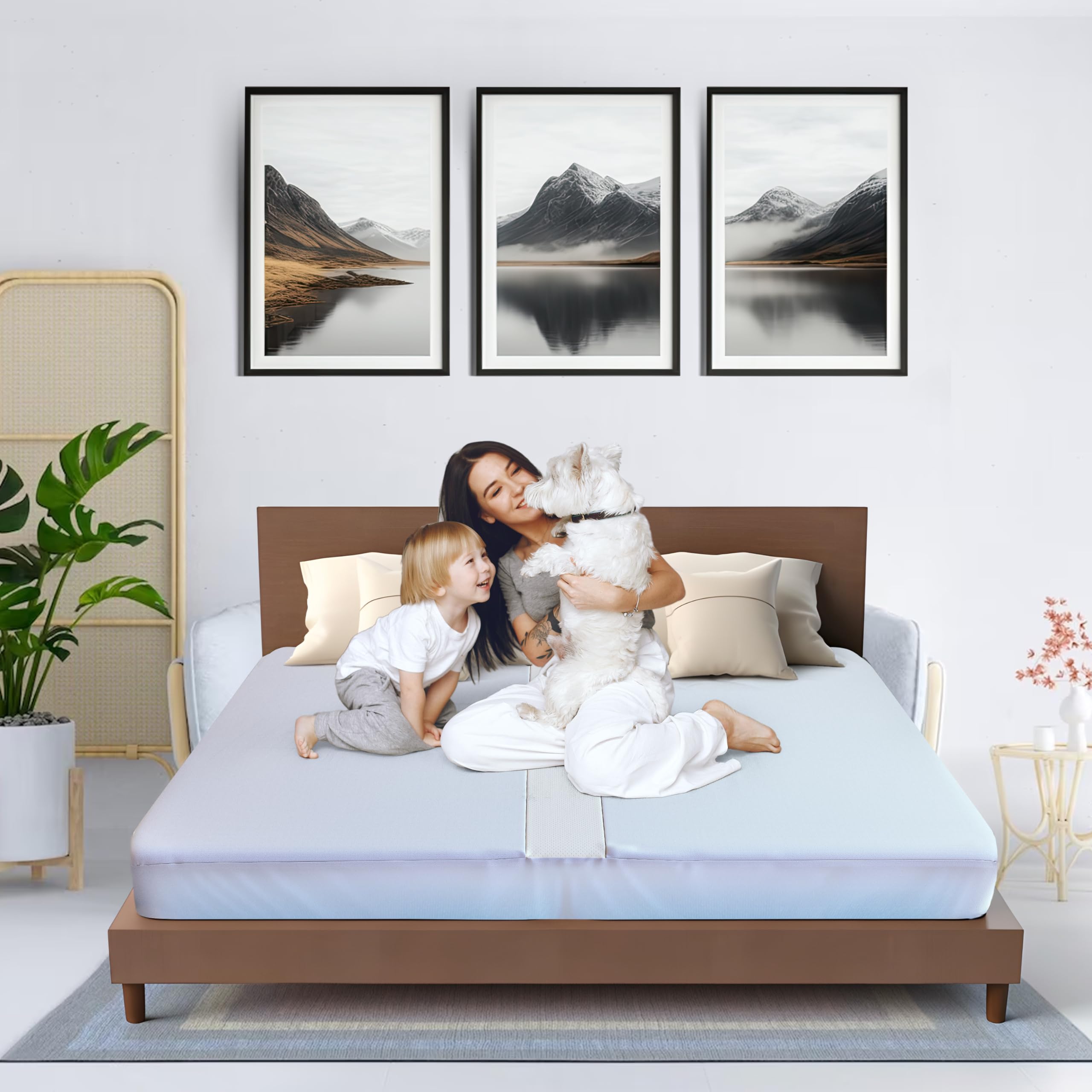 2-in-1 Bed Bridge Twin to King with Attached Sheet – Bed Gap Filler & Twin to King Bed Converter (Patent Pending)