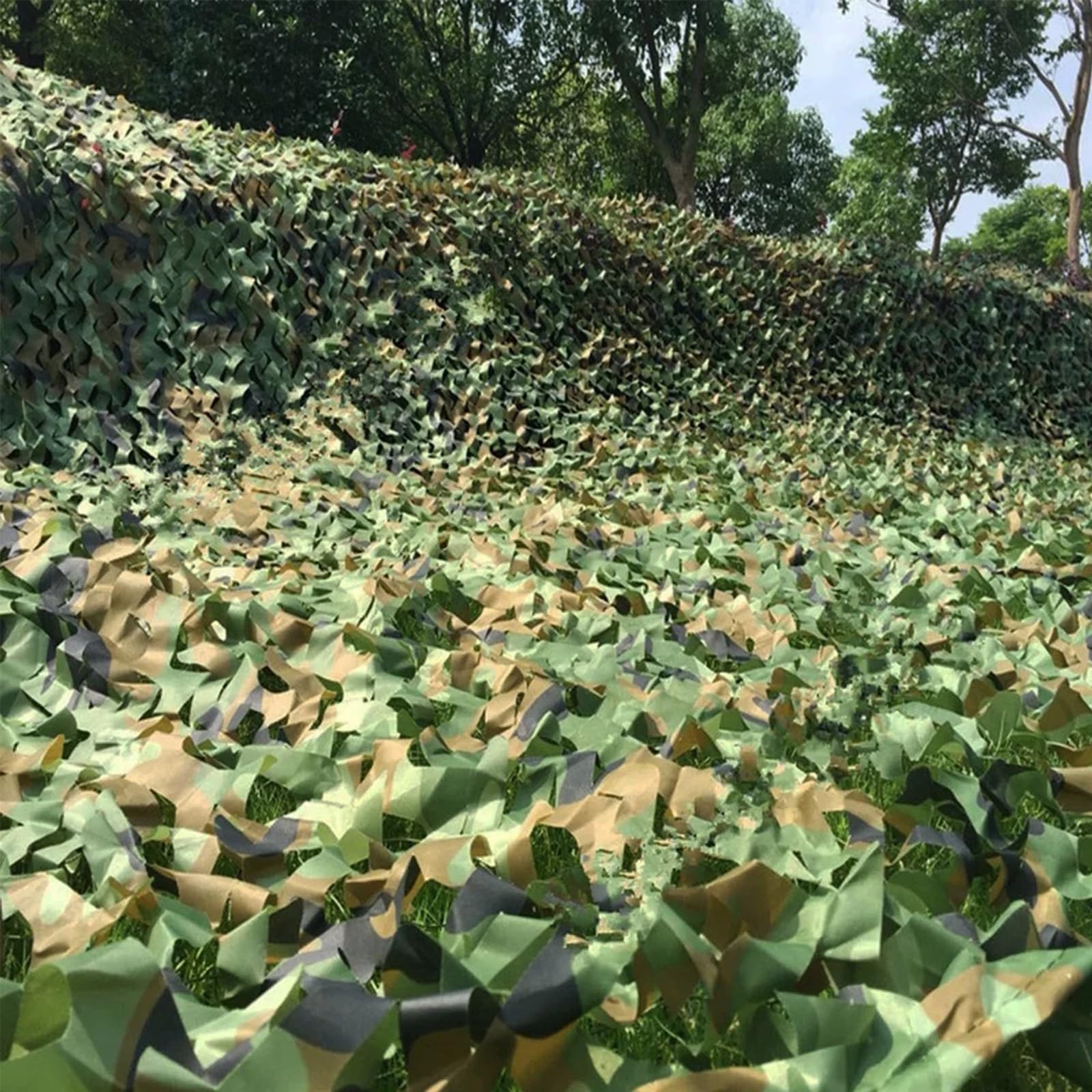 Yeacool Camo Netting Camouflage Netting Camo Blind Army Net Sunshade Mesh for Hunting Military Decorations Party Shooting (Woodland Camo, 6.5ftx4.9ft, 2m*1.5m)