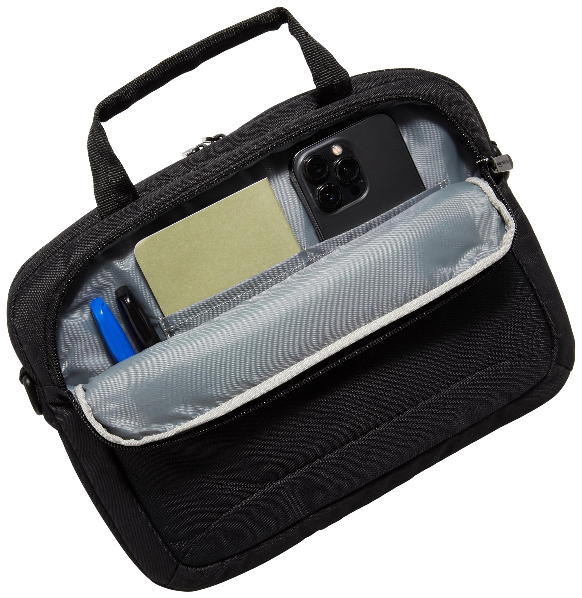 Amazon Basics Laptop Carrying Case with Shoulder Strap and Handle, Large Capacity, 15.6 in, Black