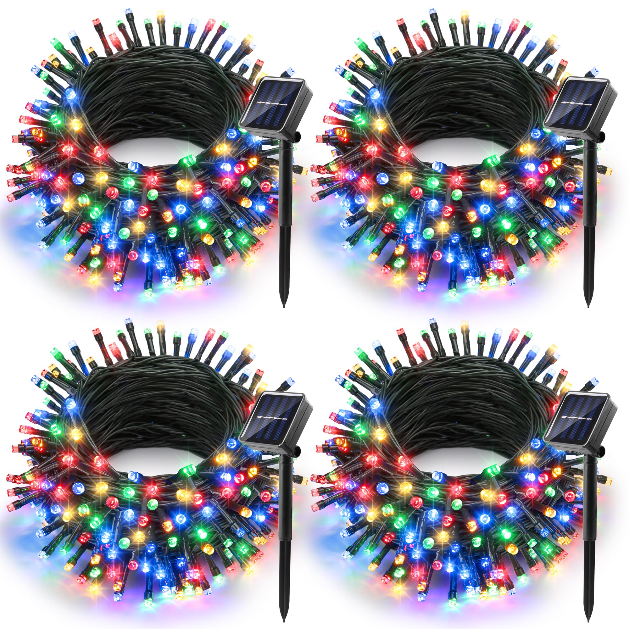 Joomer Solar Christmas Lights, 2 Pack Total 144 FT 400 LED 8 Modes Waterproof Solar Christmas Lights Outdoor for Christmas Decorations (Warm White)