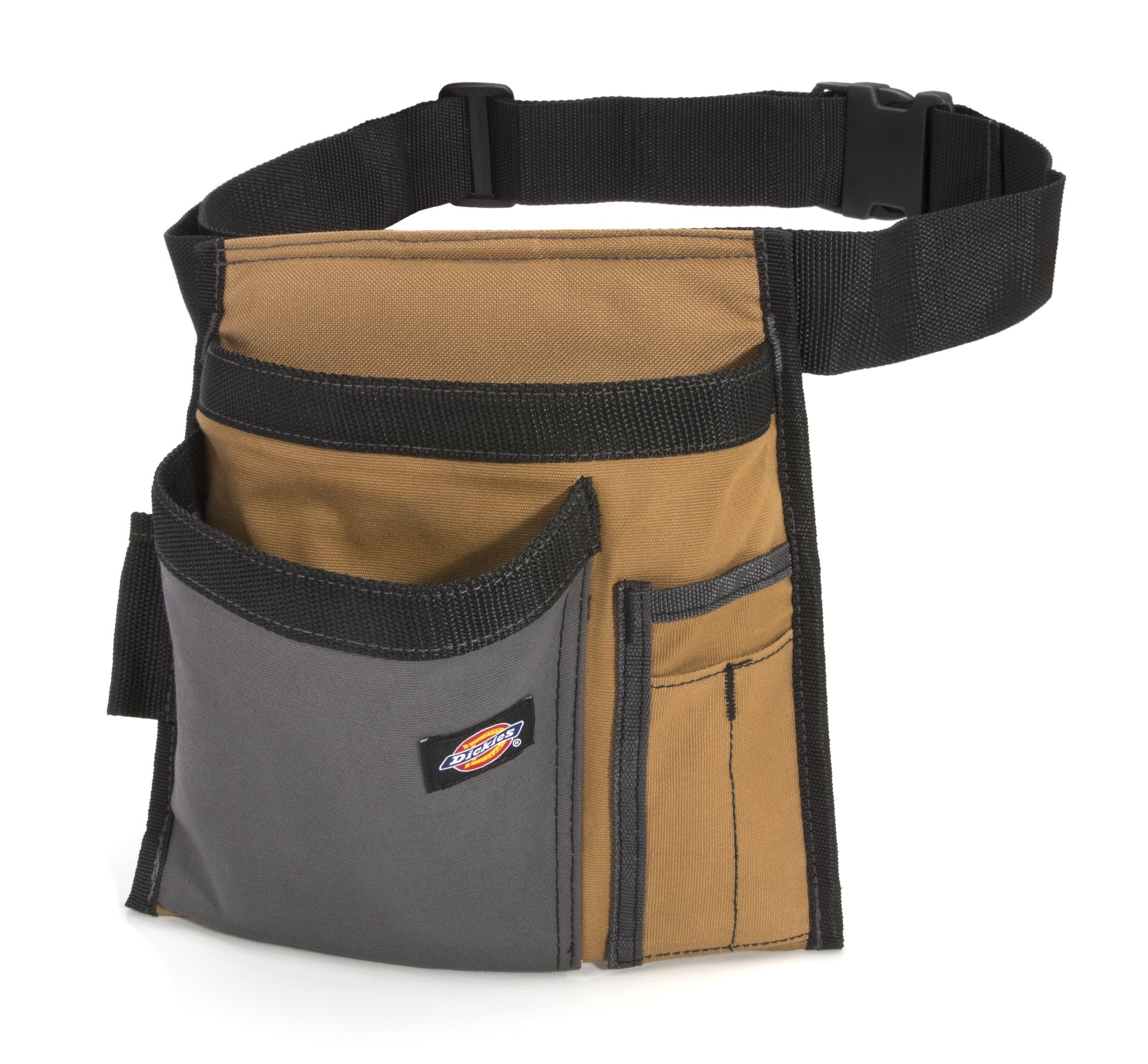 Dickies 5-Pocket Single Side Tool Belt Pouch/Work Apron, Durable Canvas Construction, Adjustable Belt for Custom Fit, Black