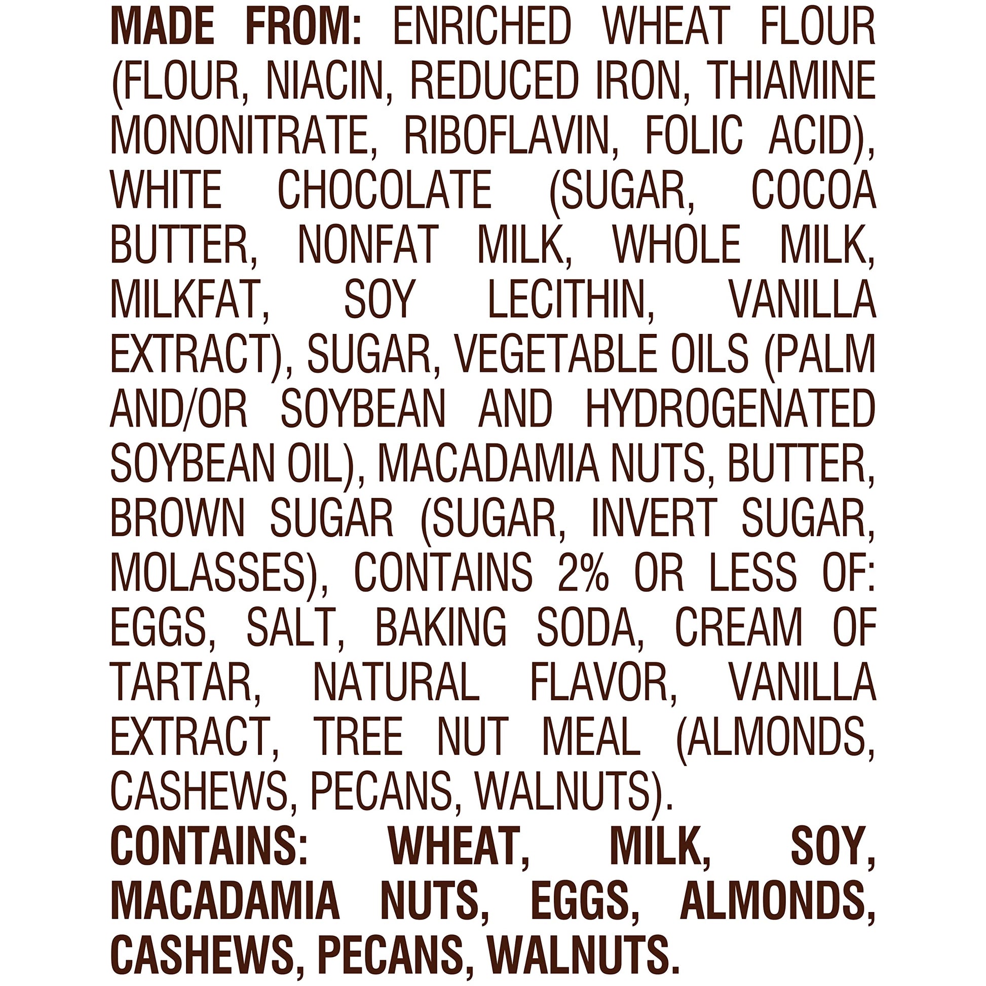 Pepperidge Farm Tahoe Crispy White Chocolate Macadamia Nut Cookies, 7.2 OZ Bag (8 Cookies)