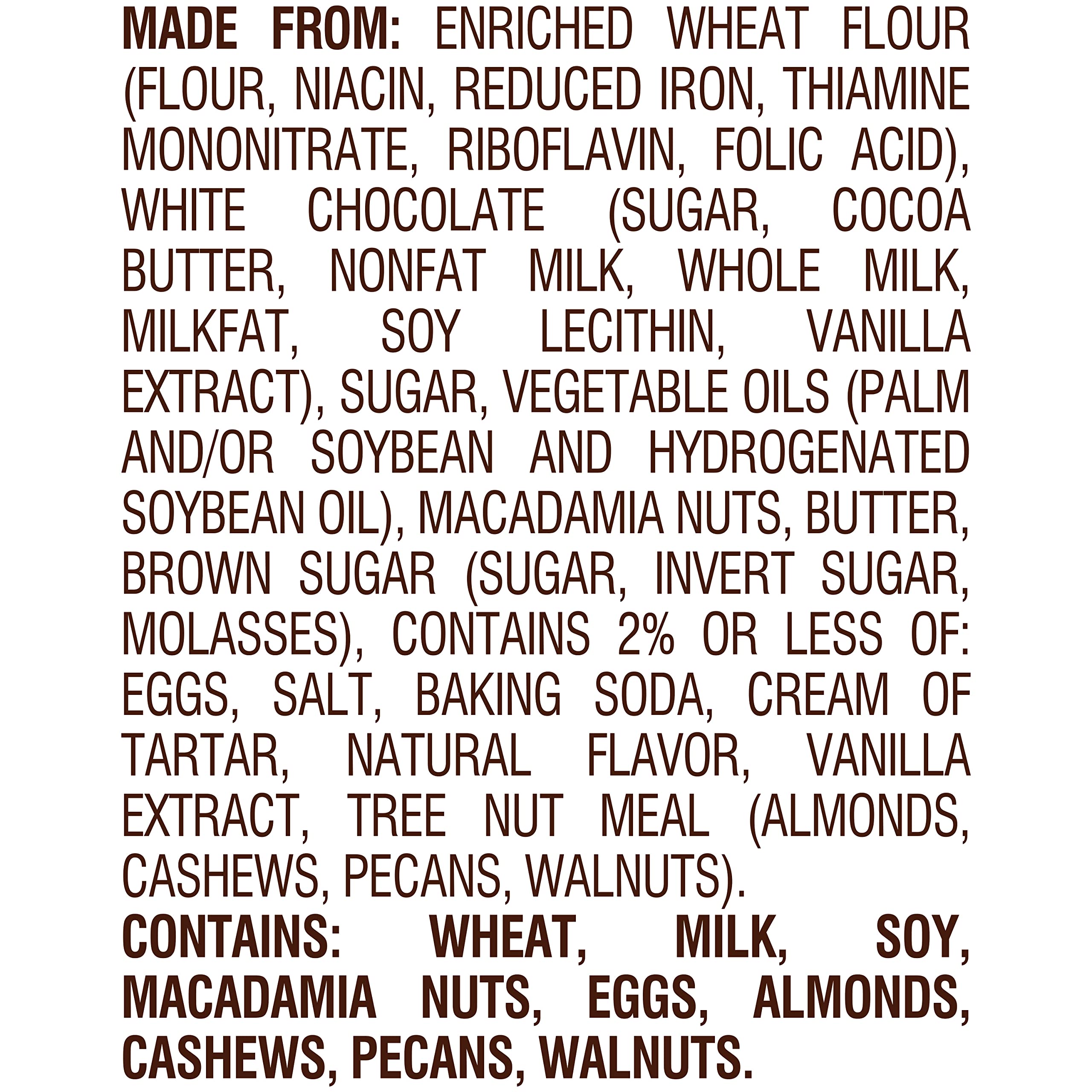 Pepperidge Farm Tahoe Crispy White Chocolate Macadamia Nut Cookies, 7.2 OZ Bag (8 Cookies)