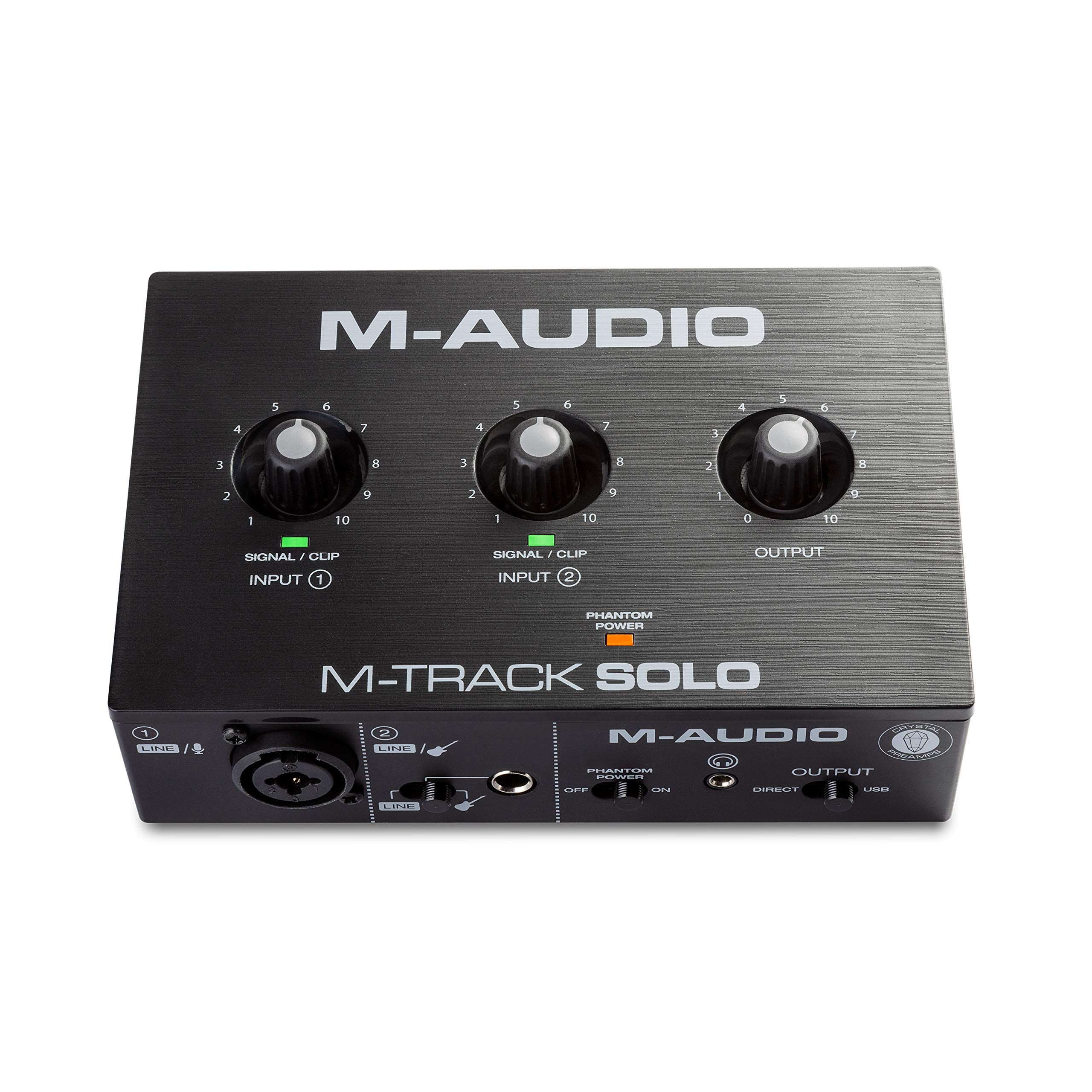 M-AUDIO M-Track Solo USB Audio Interface for Recording, Streaming and Podcasting with XLR, Line and DI Inputs, Plus a Software Suite Included