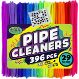 348 Pipe Cleaners Plus 48 Googly Eyes - Colored Chenille Stems for Kids Craft - Fuzzy Stems in 29 Colors