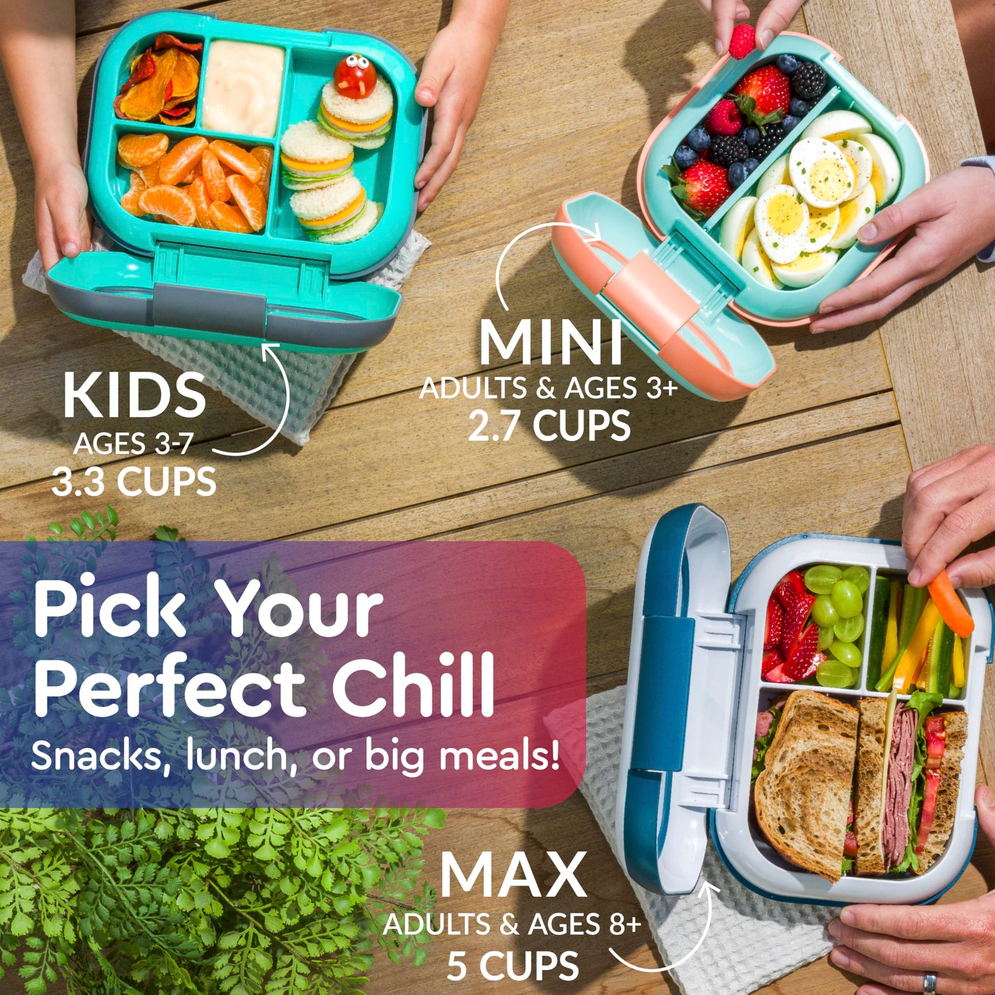 Bentgo Chill Kids Leak-Proof Lunch Box - 4-Compartment Bento Box with Built-In Ice Pack, 3.3 Cup Capacity, PFAS & BPA-Free, Microwave & Dishwasher Safe, Ideal Size for Ages 3 to 7 (Red/Royal)