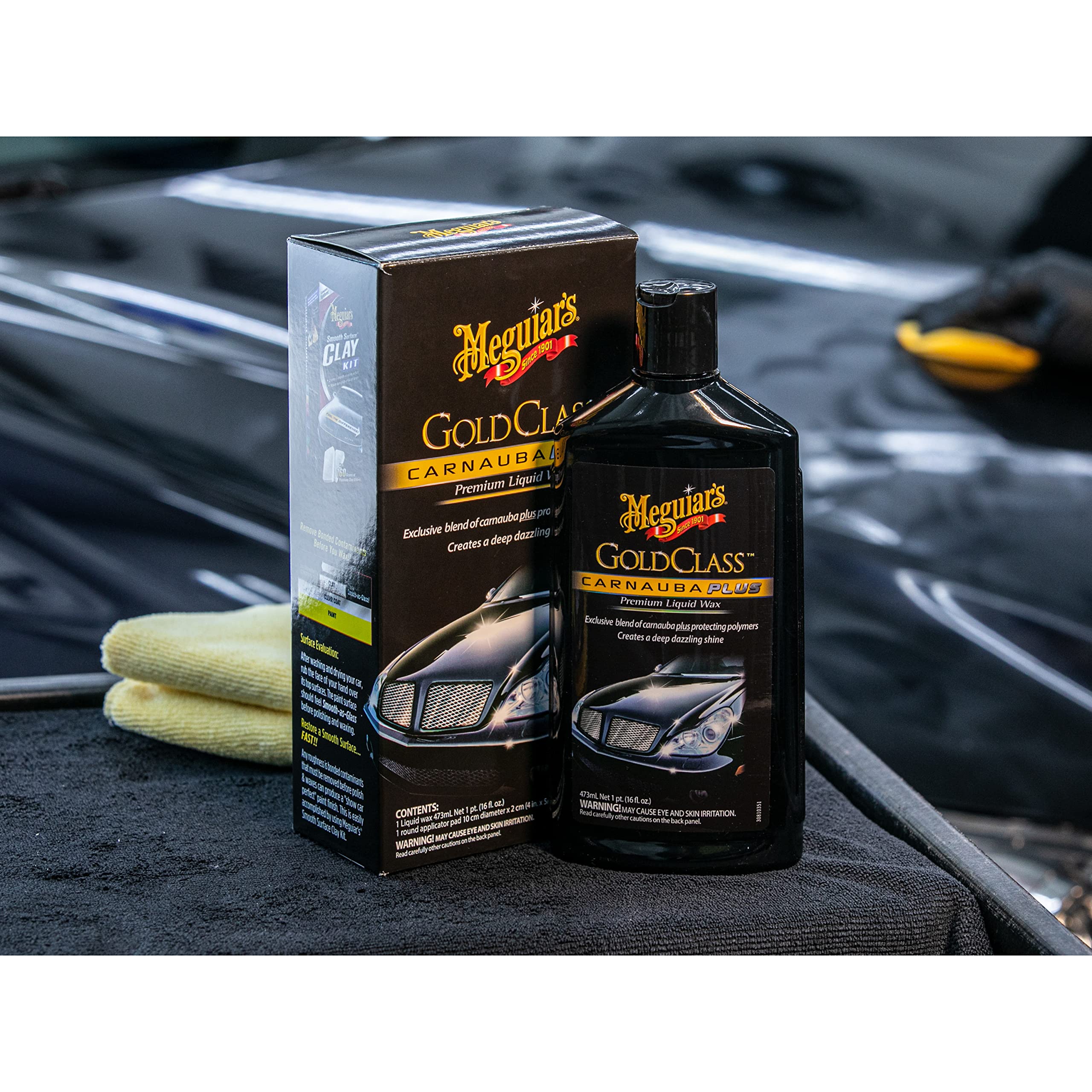 Meguiar's Gold Class Carnauba Plus Premium Liquid Wax - Long-lasting Protection, Deep Shine, Easy Application - The Perfect Car Wax for All Vehicles with Glossy Paint - 16 Oz