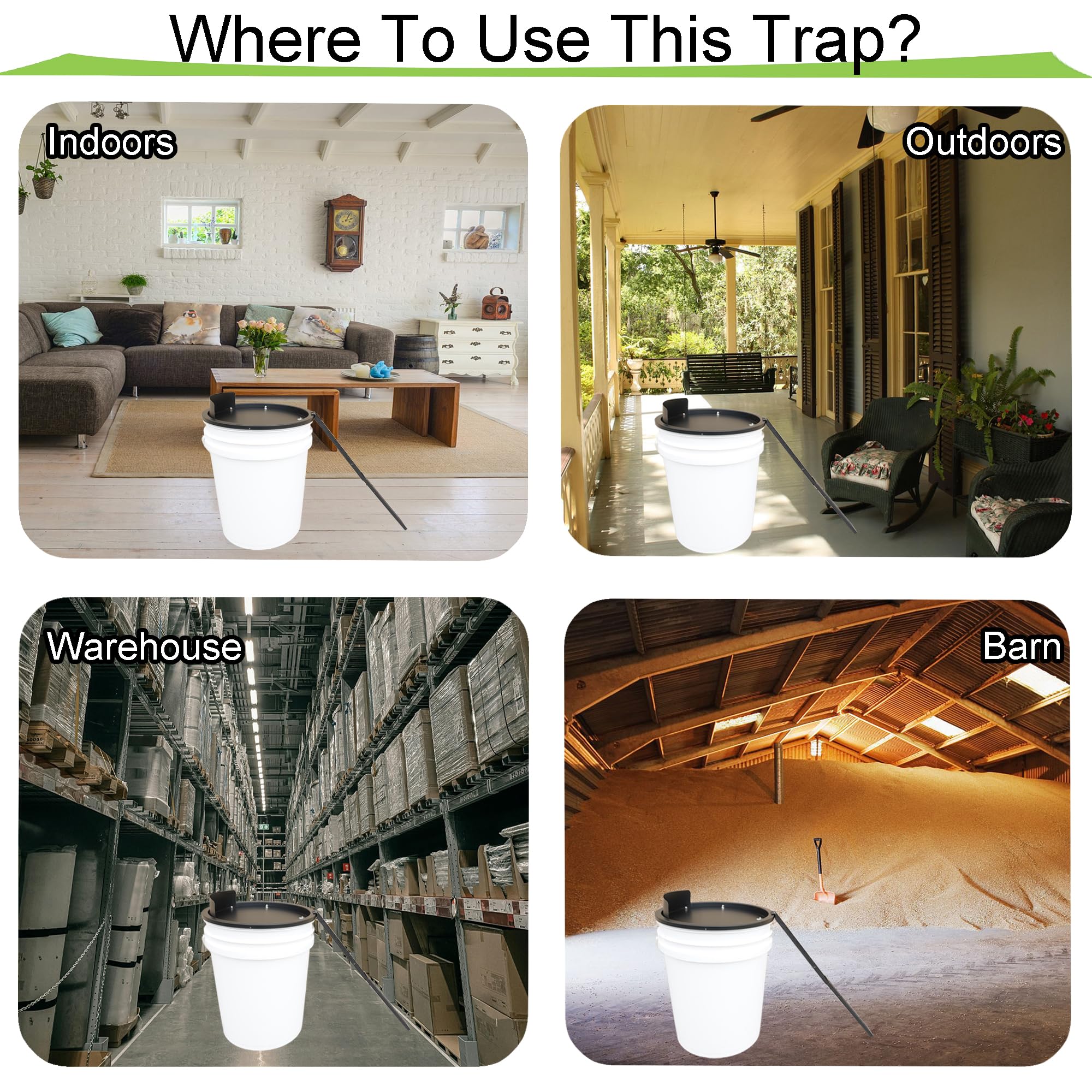 Bucket Lid Mouse Trap Metal 5 Gallon Bucket lid,Strong Metal Material That Cannot be Bitten, auto Reset, Repeat Catch, Indoor Outdoor, Reusable 5 Gallon Bucket Lid, (1Pack)