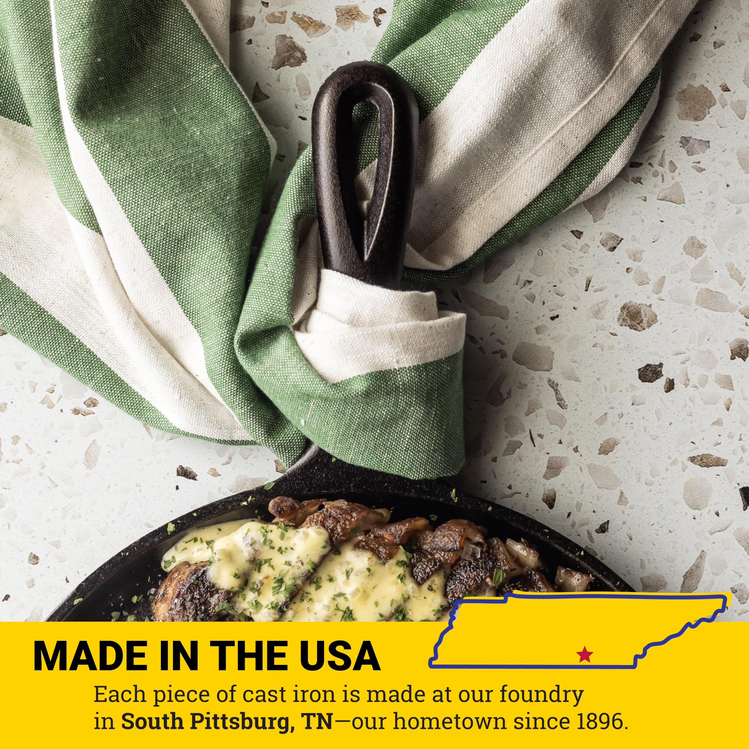 Lodge L9OG3 Cast Iron Round Griddle, Pre-Seasoned, 10.5-inch - Made in USA, Compatible with Stovetop, Oven, Grill & Campfire