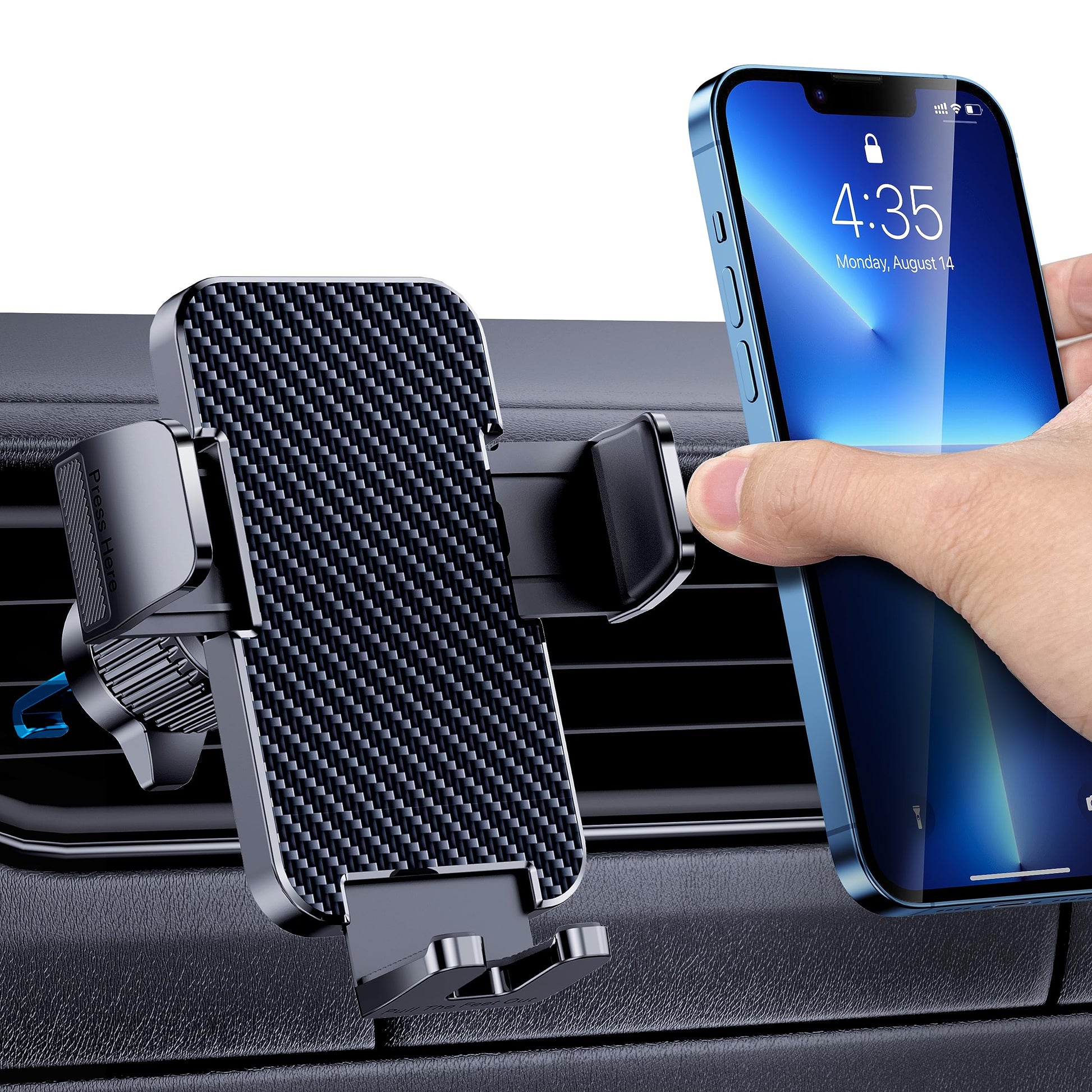 BIPOPIBO Phone Mount for Car Phone Holder Cell Phone Holder Hands Free Phone Stand for Car Vent Phone Mount Fit iPhone Android Smartphone Universal