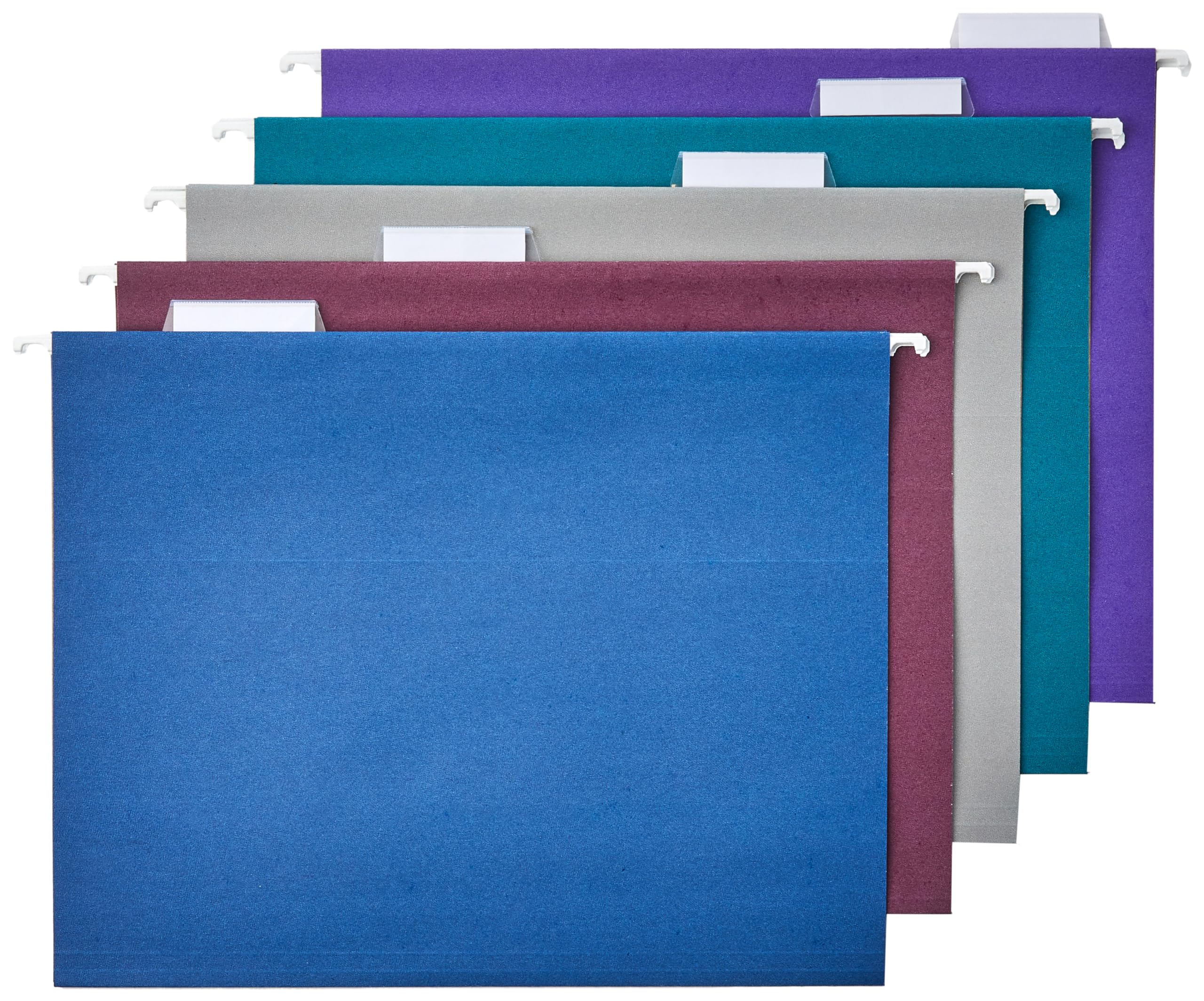 Amazon Basics Hanging Folders, Pack of 25, Letter Size, Assorted Jewel-tone Colors