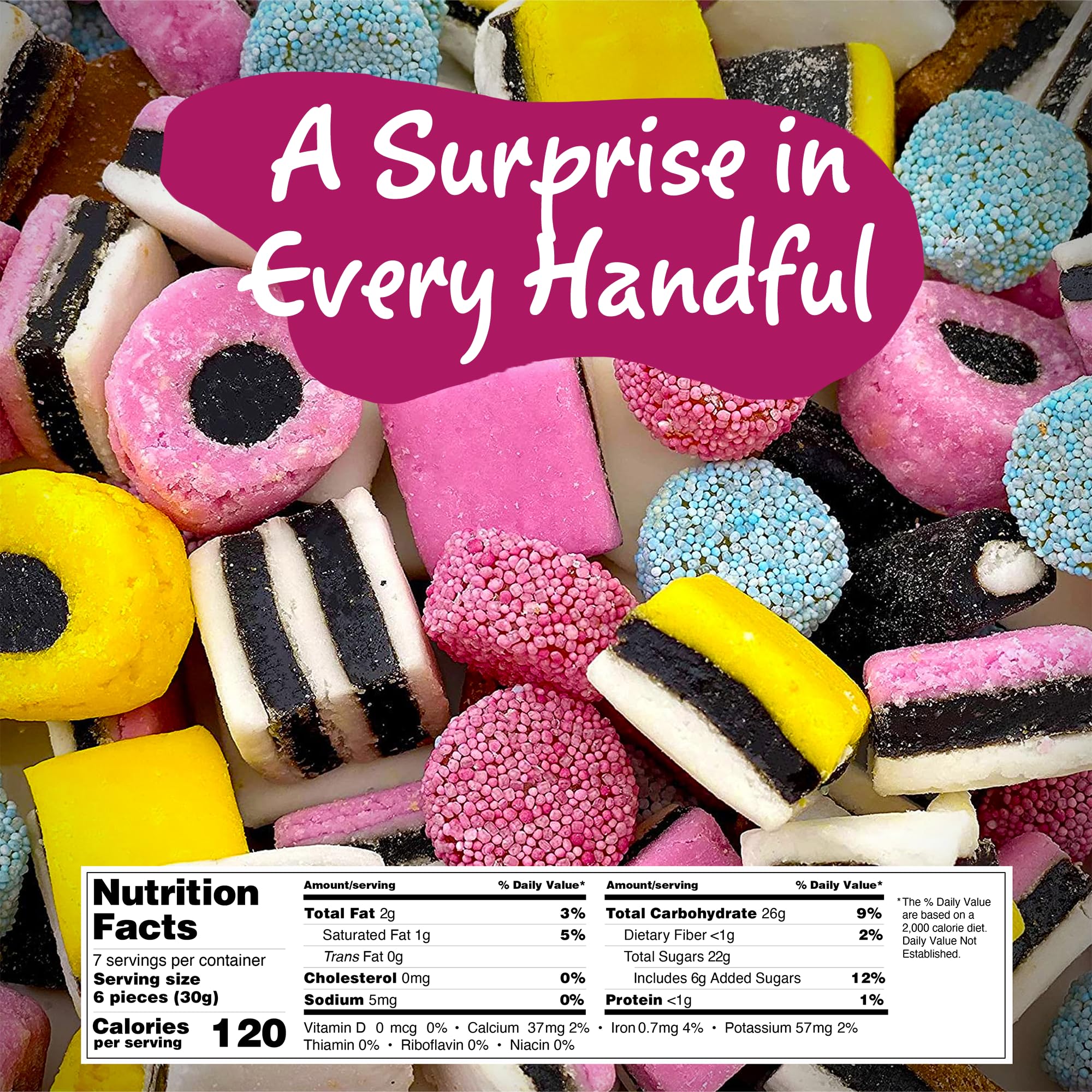 Gustaf's Licorice Allsorts 7 oz Bag - 3 Types of English Liquorice Treats - Gourmet Licorice Candy Assortment - Soft Liquorice Candy