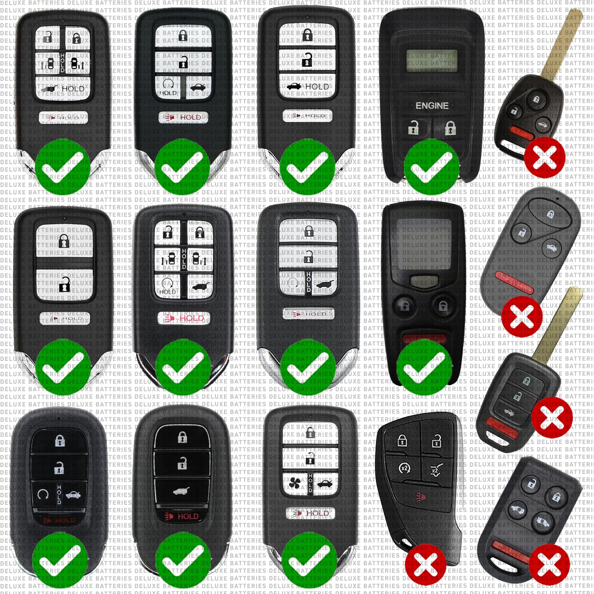 Key Fob Replacement Batteries for Honda (CRV Civic Accord Pilot Odyssey HRV Fit Passport Ridgeline Crosstour Insight Clarity CRZ) Smart Remote (Pack of 2) (Check Fitment Guide)