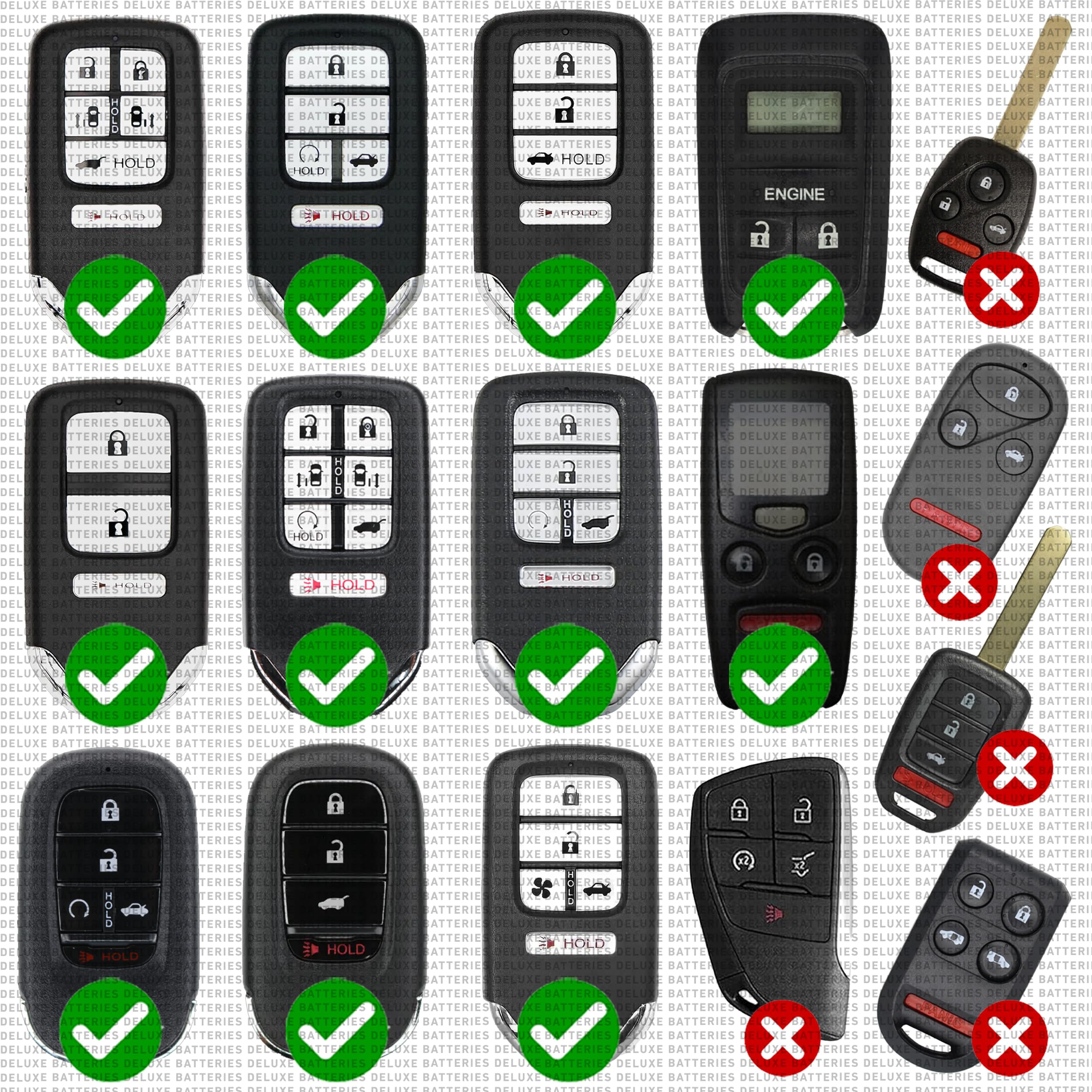 Key Fob Replacement Batteries for Honda (CRV Civic Accord Pilot Odyssey HRV Fit Passport Ridgeline Crosstour Insight Clarity CRZ) Smart Remote (Pack of 2) (Check Fitment Guide)