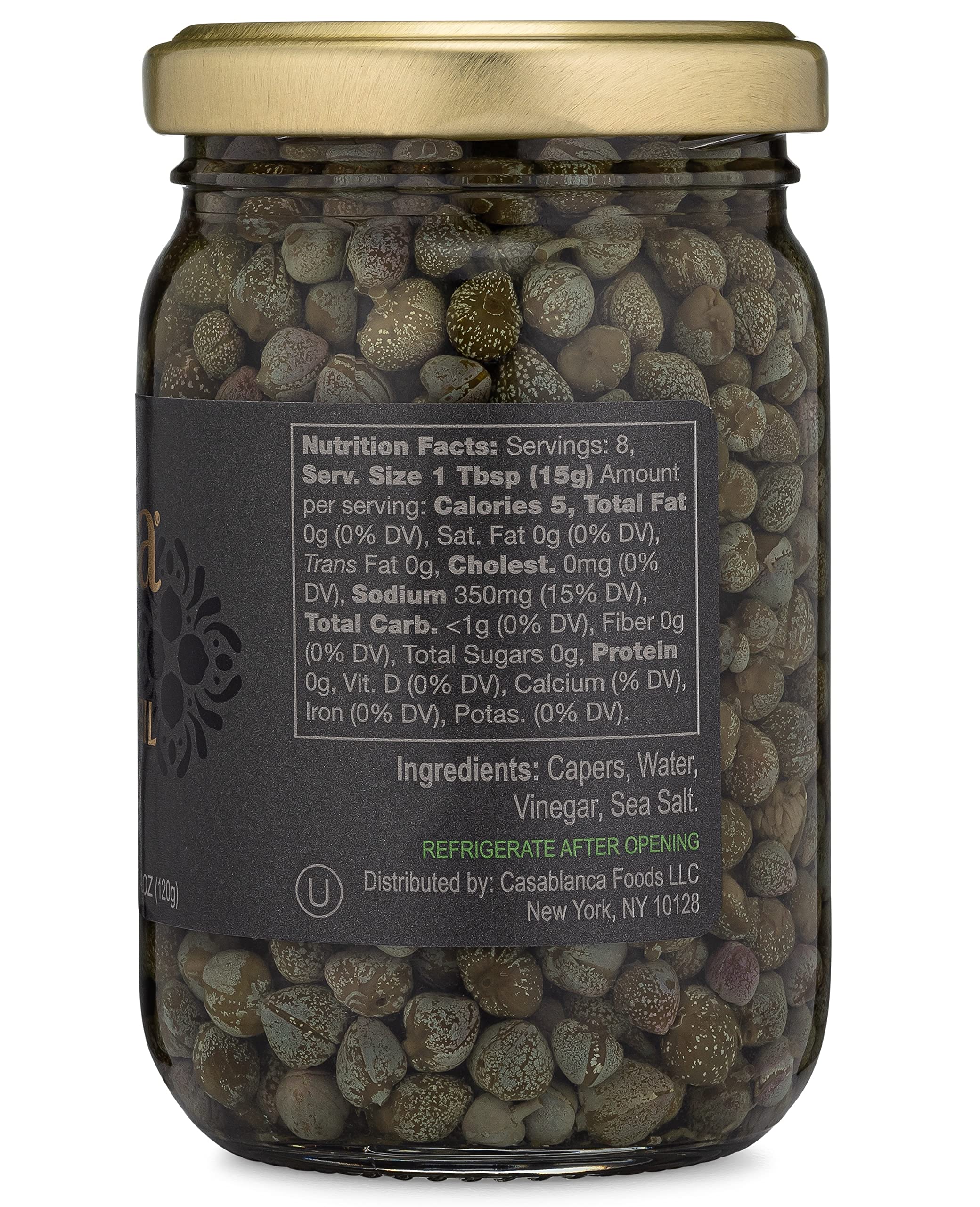 Mina Capers Non Pareil 7 oz, Perfect Mediterranean Seasoning or Garnish, Moroccan Capers Jar, Made with only Capers, Water, Vinegar and Sea Salt, Non GMO, Keto, Vegan, Gluten Free