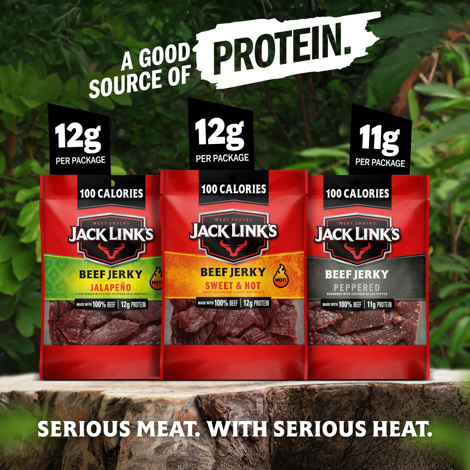 Jack Link's Beef Jerky Bold Variety Pack - Includes Sweet & Hot, Jalapeno and Peppered Jerky, Bulk Protein Snack Pack, Good Source of Protein, Meat Snacks Made with 100% Beef - 1.25 Oz (Pack of 15)