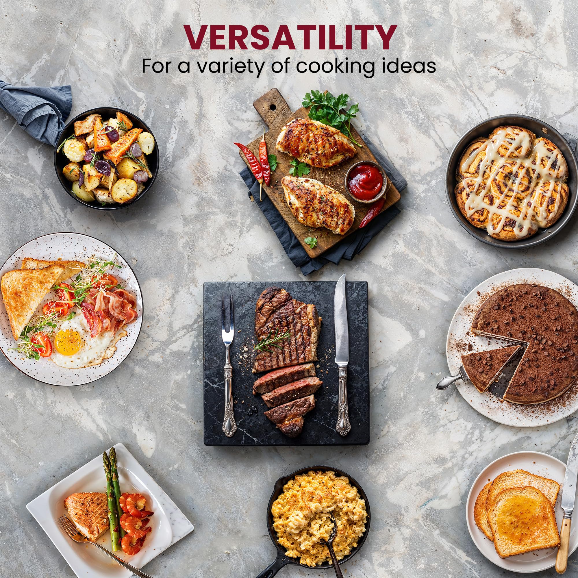Elite Gourmet EG6201 Extra Deep 12"x12"x3.2" (7.5Qt.) Scratch Resistant Dishwasher Safe, Non-stick Electric Skillet with Glass Vented Lid, Adjustable Temperature, Black