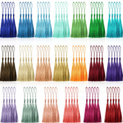 Creatrill 100 Pcs 13cm/5 Inch Silky Handmade Soft Craft Mini Tassels with Loops for Jewelry Making, DIY Projects, Bookmarks, 20 Colors, 5 Pcs of Each