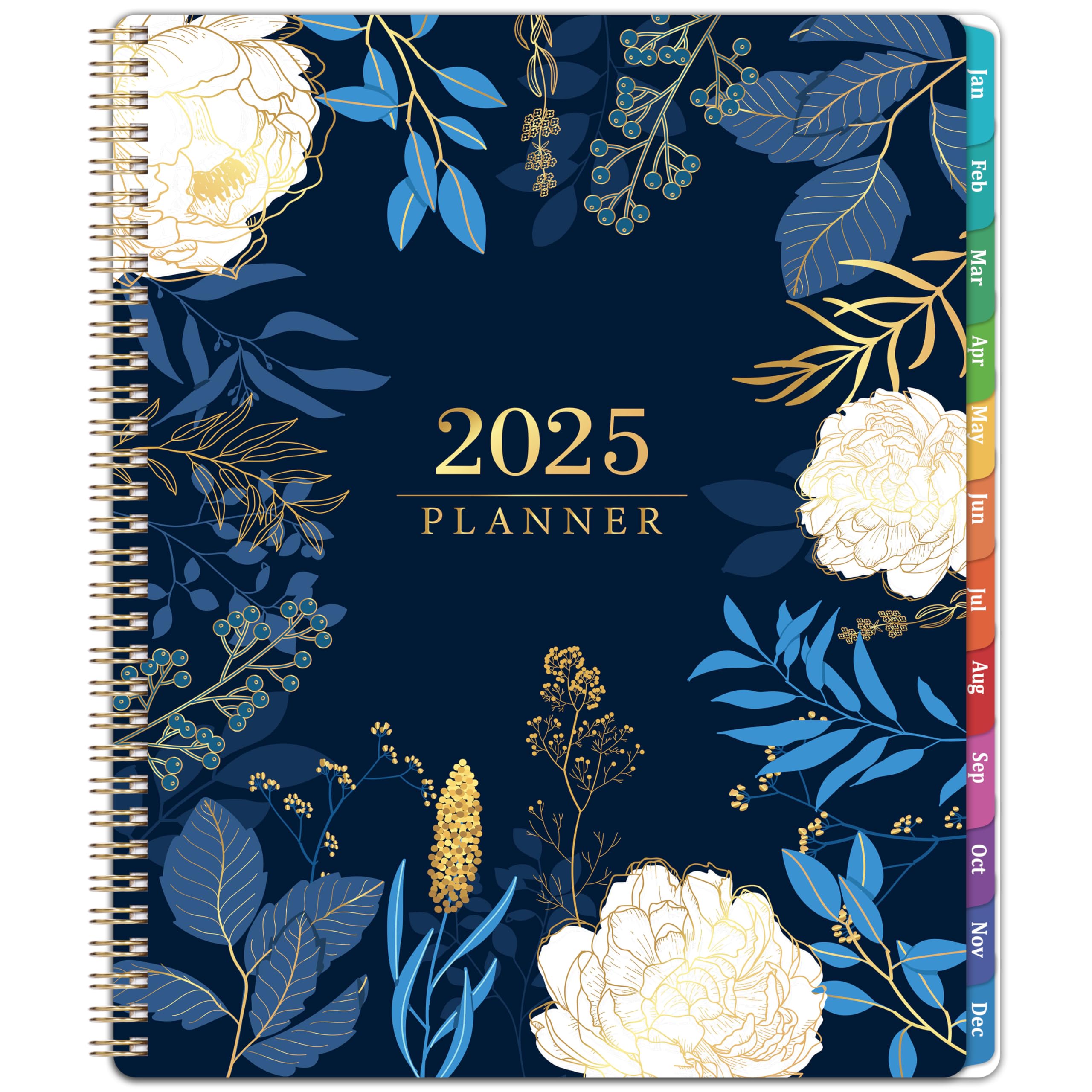 2025 Planner - Planner 2025, 2025 Planner Weekly and Monthly, 9" x 11" (A4 Size), Jan 2025 - Dec 2025, Twin-wire Binding, Holidays, Monthly Tabs, Back Pocket, Habit Tracker