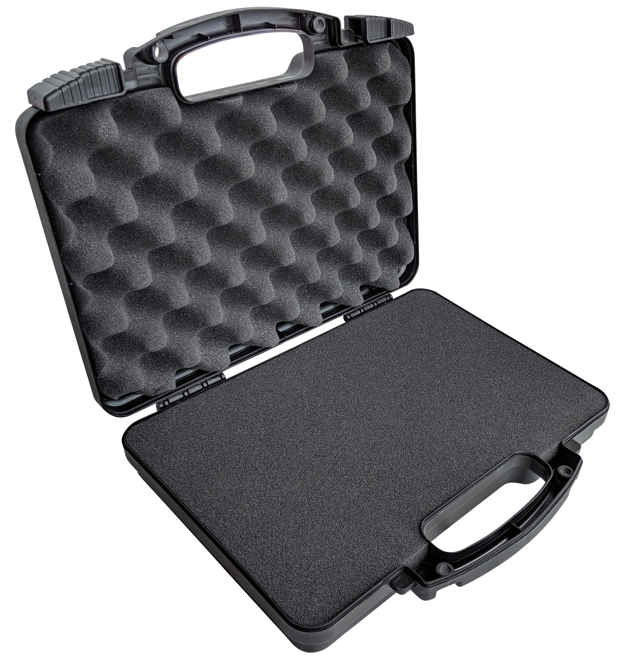 Hard Lockable Gun Case for Pistol, Revolver, and Handgun 12.3" inches x 10.5" Airline Compliant Locking 9mm TSA Approved Firearm Travel Non-Waterproof Storage Box Gun Carrying Case for Pistols
