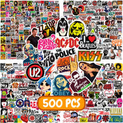 500 PCS Rock Band Stickers Pack Colorful VSCO Waterproof Stickers, Cute Aesthetic Stickers. Water Bottle, Laptop, Phone, Skateboard Stickers for Girls - Boys - Adults -Teens .., Vinyl Sticker