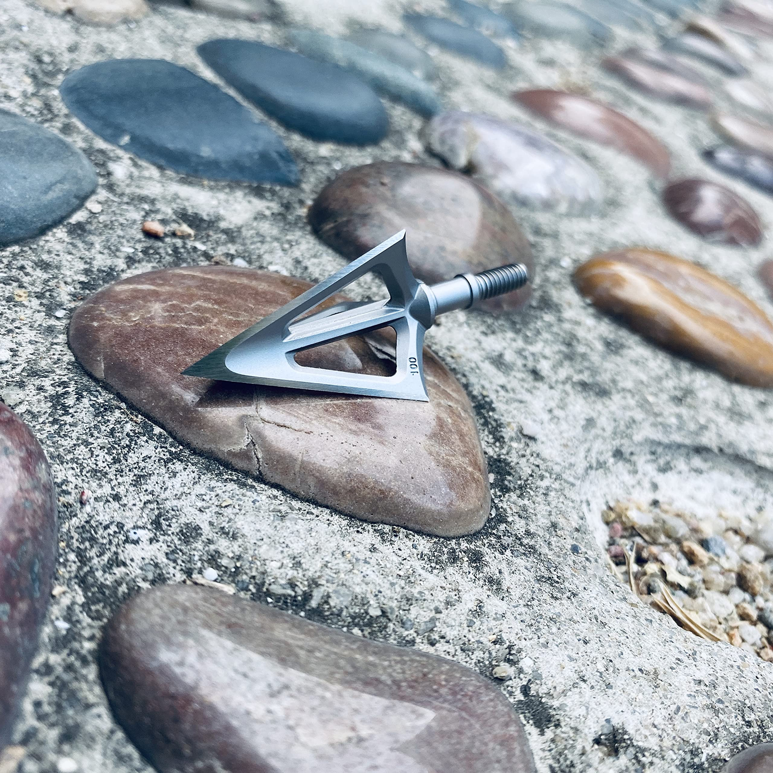 KEAUP 6 Pack Hunting Broadhead 100 Grain 420 Stainless Steel Fixed Blade Broadhead Arrow Tips Archery Arrowhead for Crossbow and Compound Bow