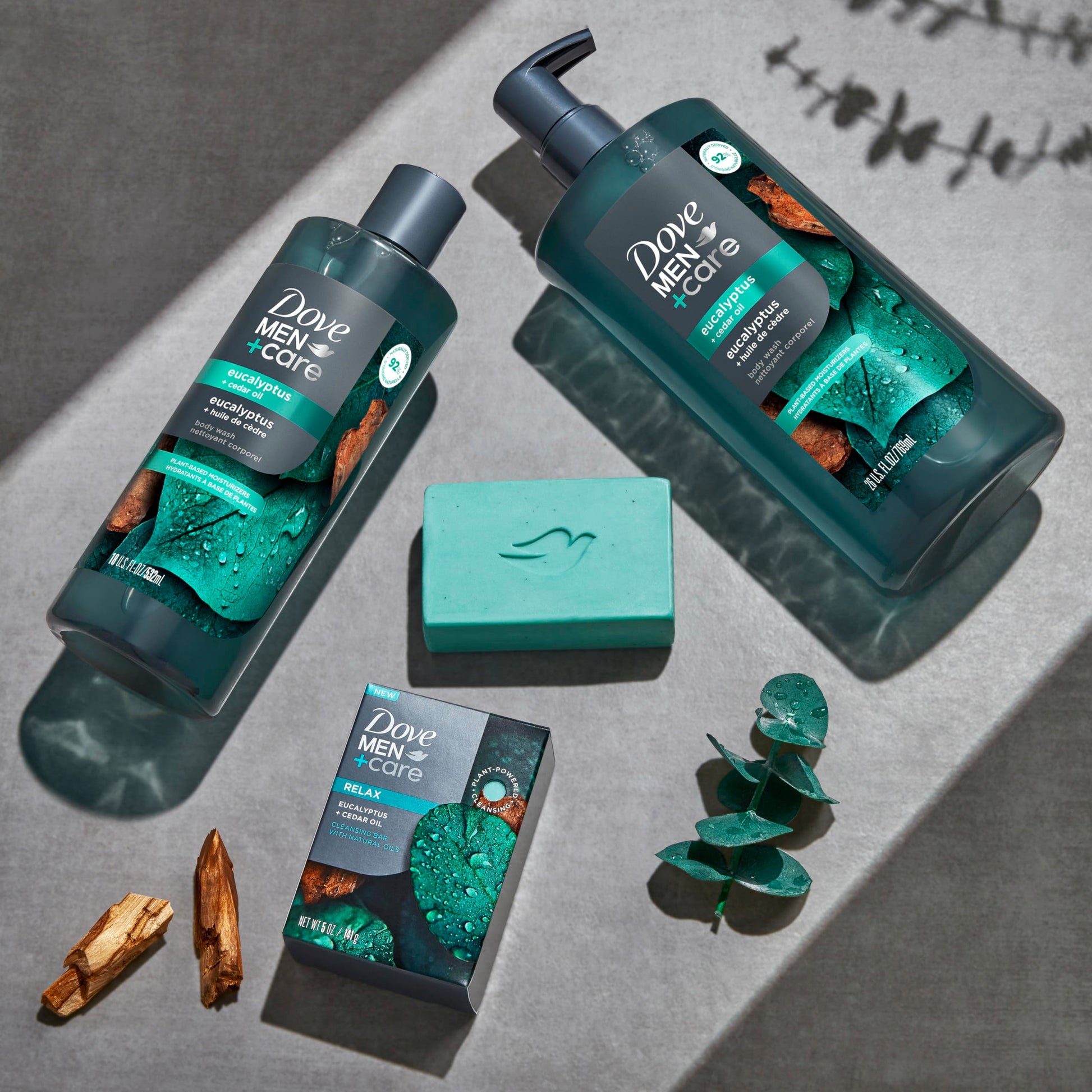 DOVE MEN + CARE Body Wash Eucalyptus & Cedar Oil Plant-Based Moisturizing Body Wash for Men, 26oz