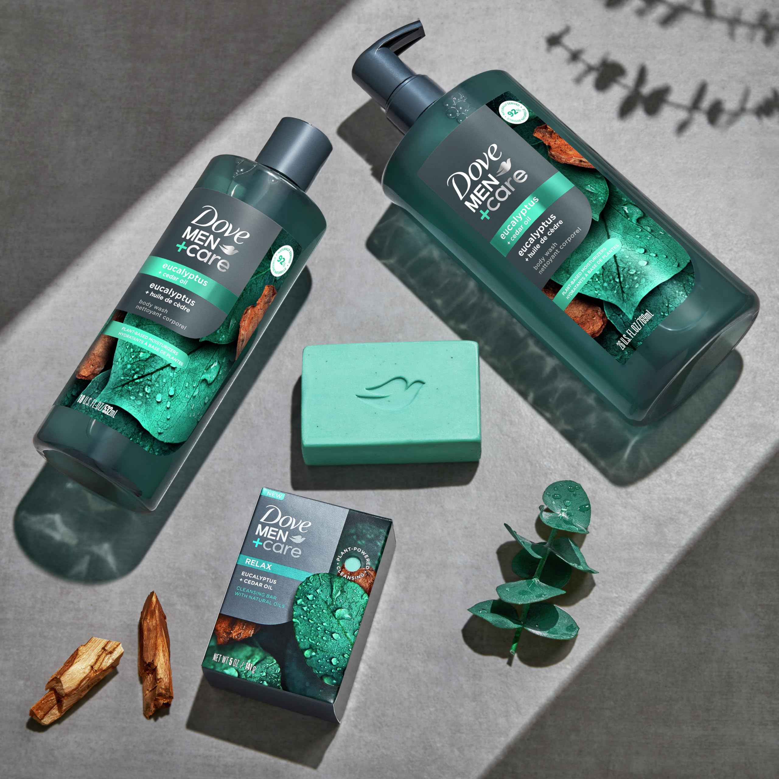 DOVE MEN + CARE Body Wash Eucalyptus & Cedar Oil Plant-Based Moisturizing Body Wash for Men, 26oz