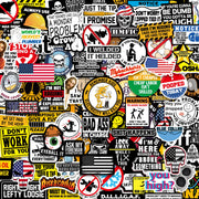 150 PCS Funny Hard Hat Stickers for Adults, Tool Box, Helmet, Blue Collar Stickers, Prank Meme Vinyl Waterproof Decal for Mechanics, Electricians, Union, Military, Construction