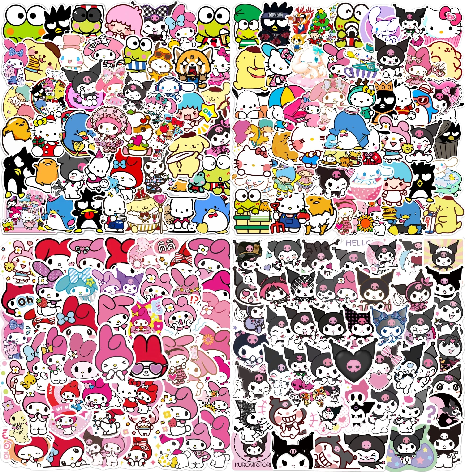 200-Piece Stickers Pack Cartoon Anime for Laptop Water Bottles Suitcase Skateboard Computer, Waterproof Reuseable Stickers for Kids Teens Boys Girls 564