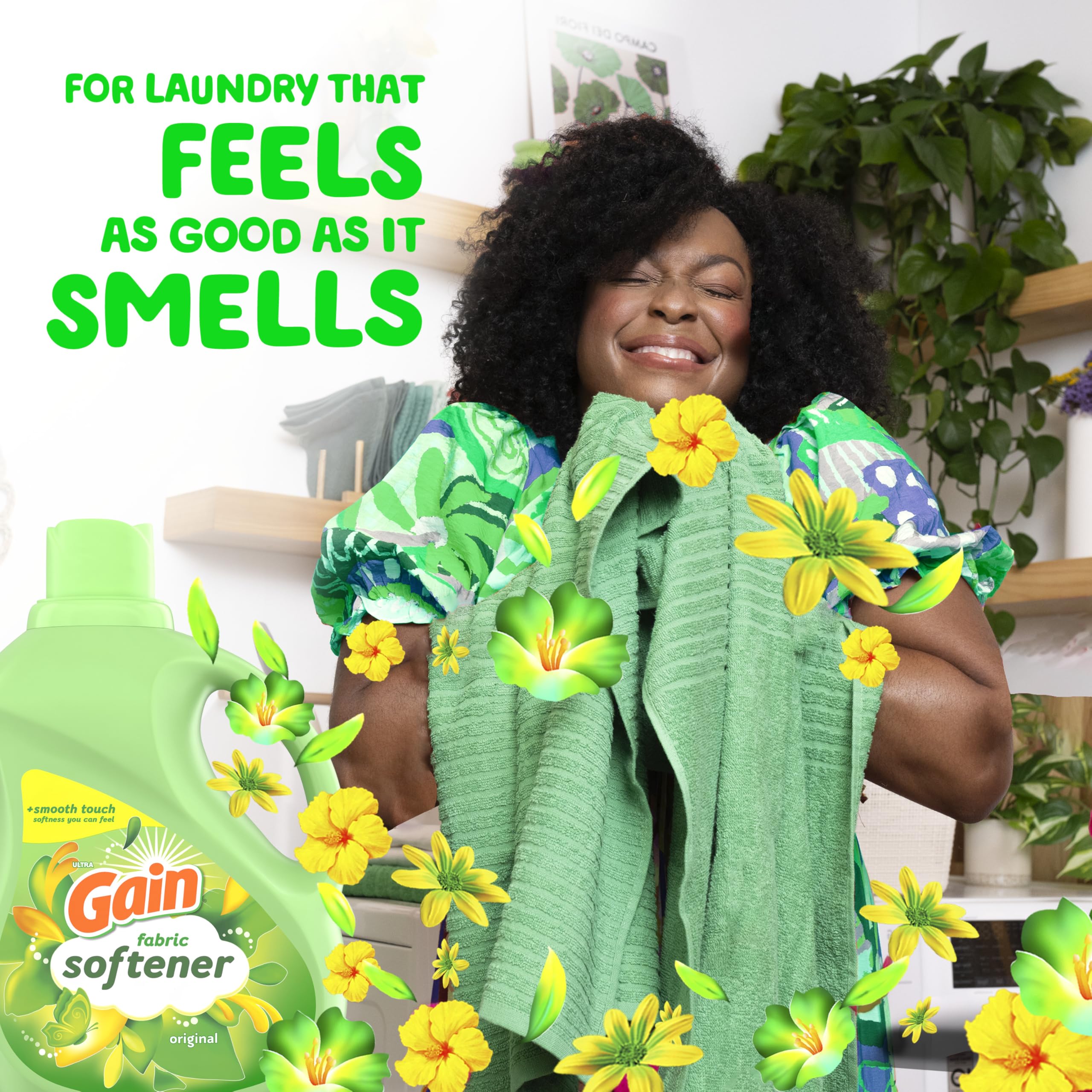 Gain Fabric Softener, Original Scent, 140 fl oz, 190 Loads, HE Compatible, Packaging may vary