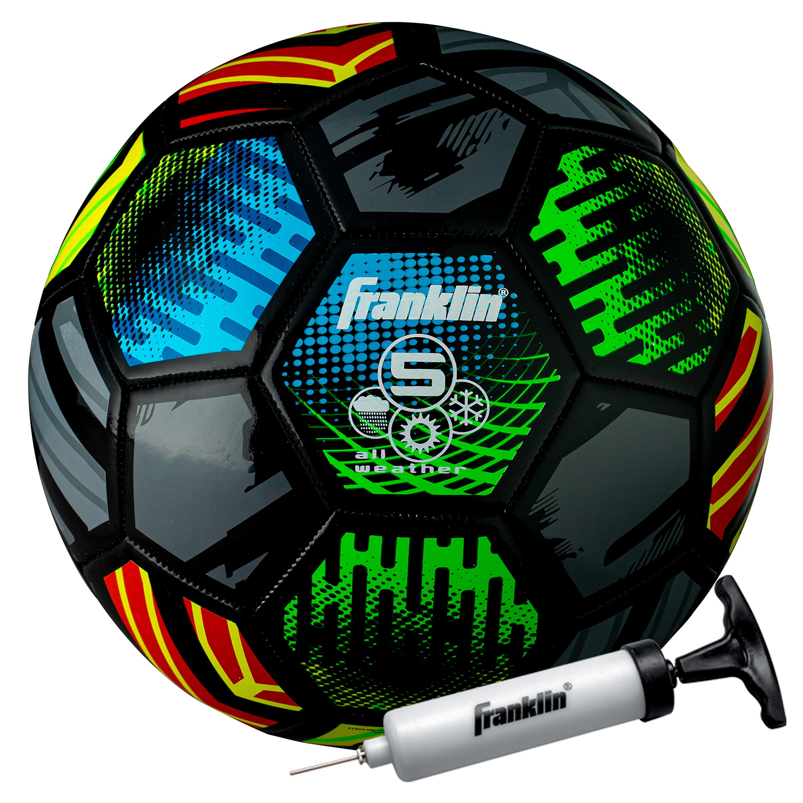 Franklin Sports Mystic - Official Size 5 - Soft Cover - Official Size and Weight Soccer Ball - Air Pump Included