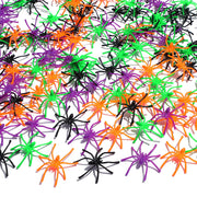 120 Pieces Halloween Plastic Spiders Small Fake Plastic Spiders Realistic Plastic Spider Toys Terror Funny Prank Props for Home and Party Decorations, 2 x 1.8 Inches, Black, Green, Orange, Purple