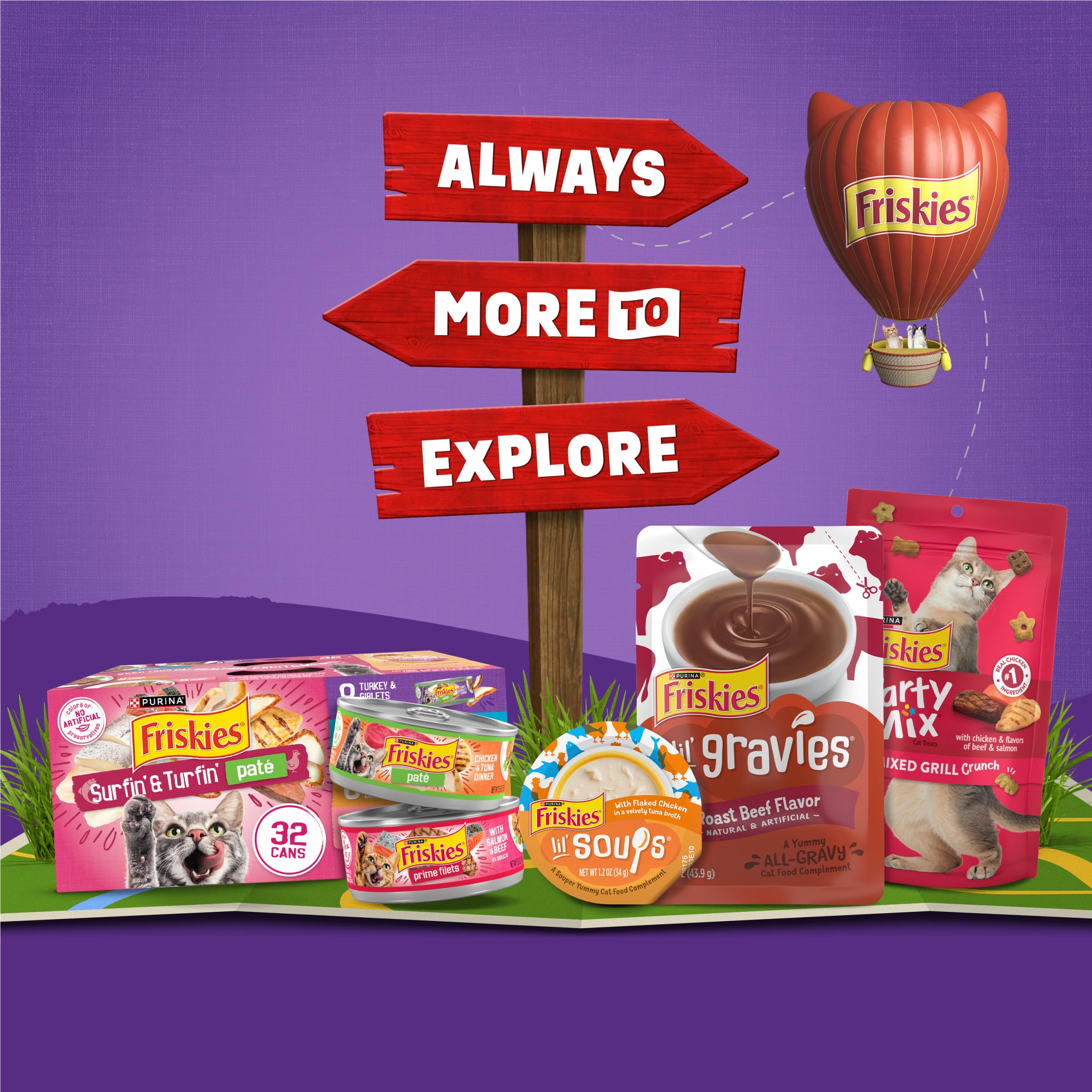 Purina Friskies Cat Food Surfin and Turfin Favorites Flavors of Chicken, Whitefish, Salmon and Filet Mignon - (Pack of 4) 3.15 lb. Bags