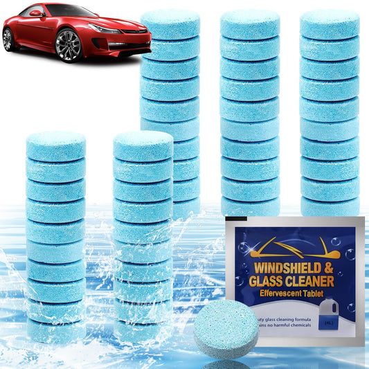 TAFFY'S Car Windshield Washer Fluid Tablets, Windshield Wipe Fluid, Windshield Washer Fluid Concentrate, Windshield Washer Solid Effervescent, Automotive Glass Cleaner (50)