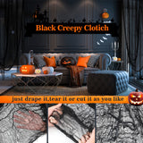 Halloween Creepy Cloth Black 80×400inch - Halloween Decorations Clearance - Creepy Spooky Halloween Decorations Outdoor Indoor