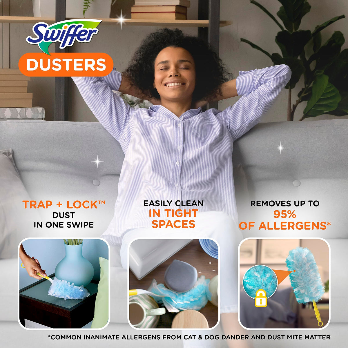 Swiffer Staubmagnet Starter-Kit, Kit enthält 1 Griff und 5 Staubmagnete