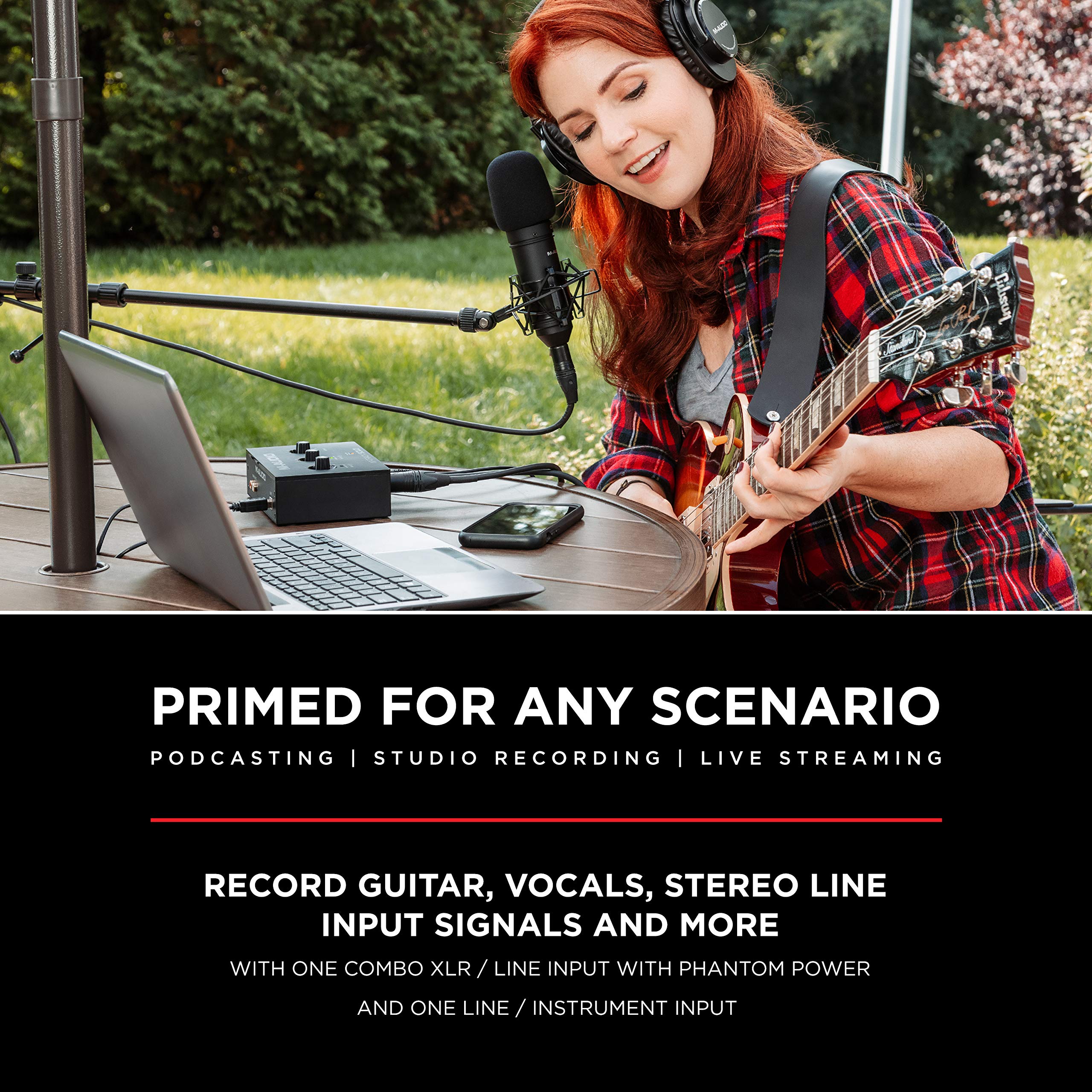 M-AUDIO M-Track Solo USB Audio Interface for Recording, Streaming and Podcasting with XLR, Line and DI Inputs, Plus a Software Suite Included