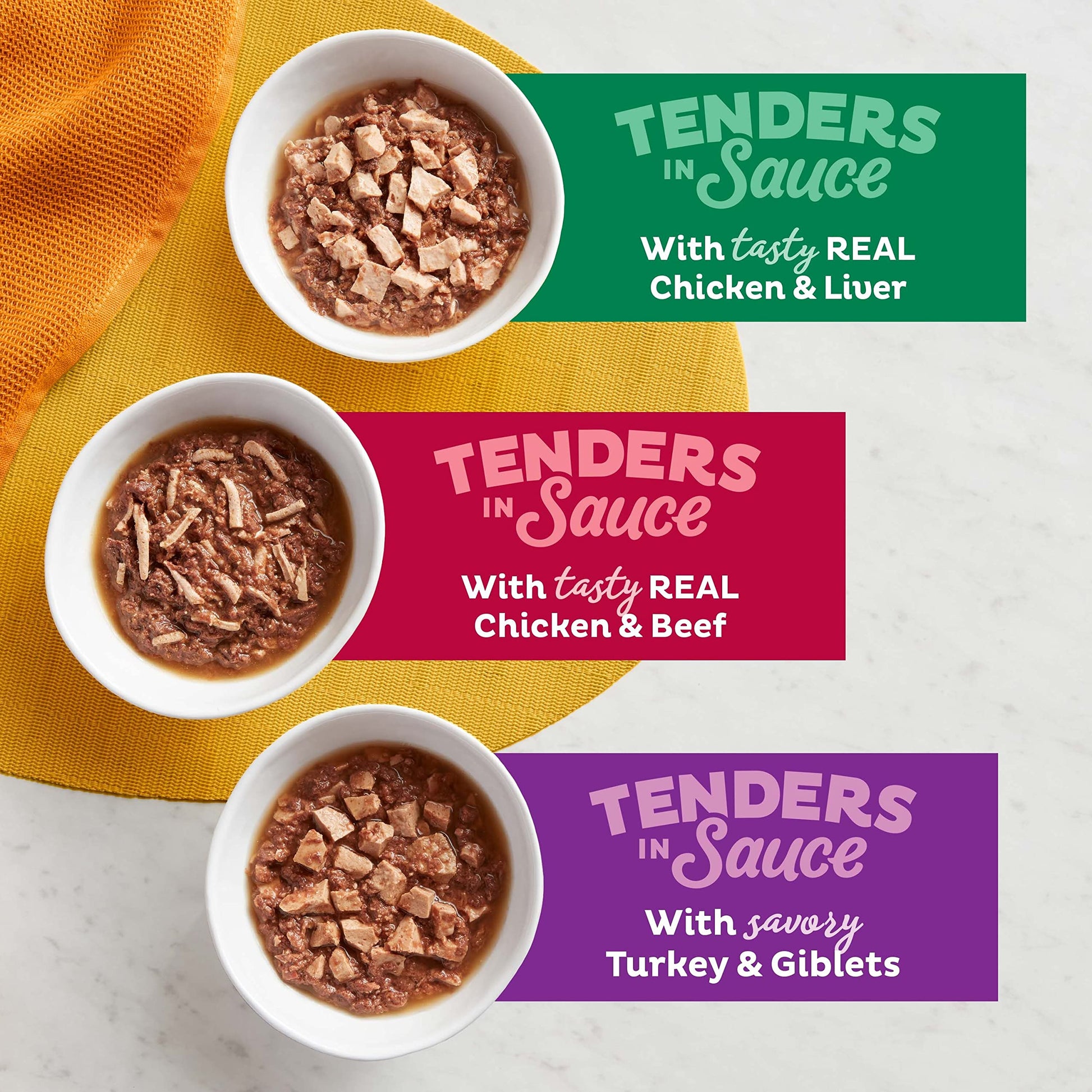 Meow Mix Tenders in Sauce Wet Cat Food, Poultry & Beef Variety Pack, 2.75 Ounce Cup (Pack of 24)