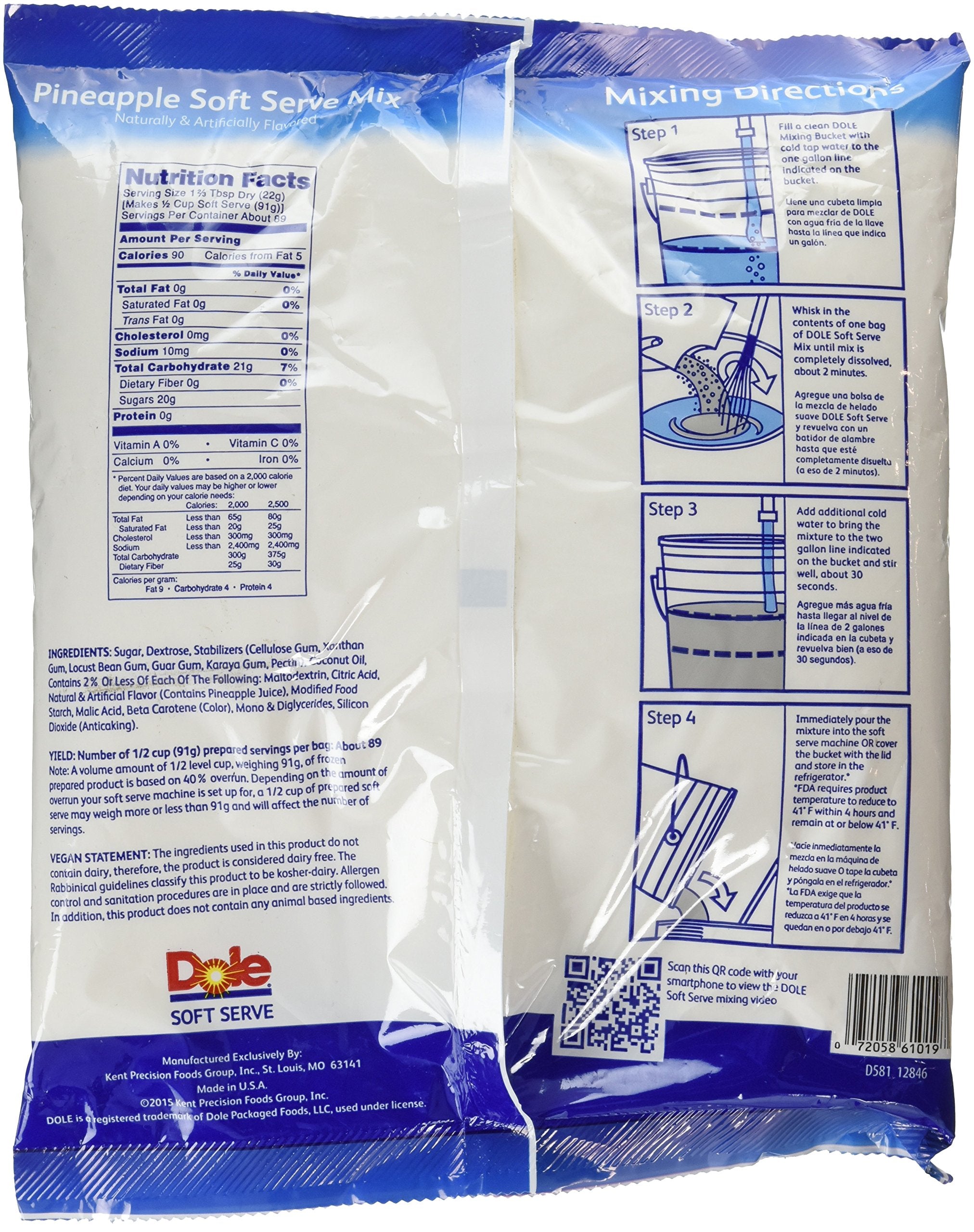 Dole Soft Serve Mix pineapple, 4.40 lbs