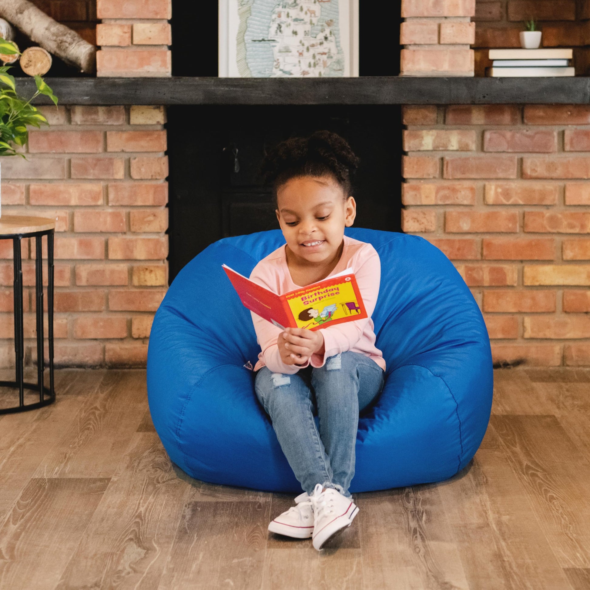 Big Joe Classic Bean Bag Chair, Sapphire Smartmax, Durable Polyester Nylon Blend, 2 feet Round